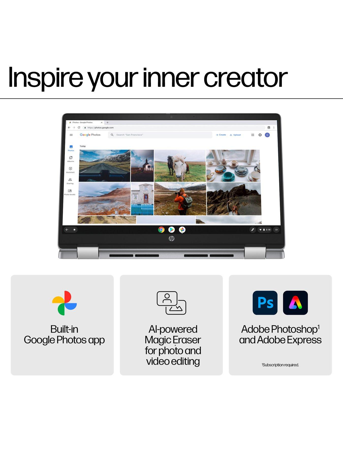 Image 4 of 7 of HP Chromebook x360 14b-cd0001na - 14 in - Intel&reg; N200 - 8GB RAM - 128GB - Silver