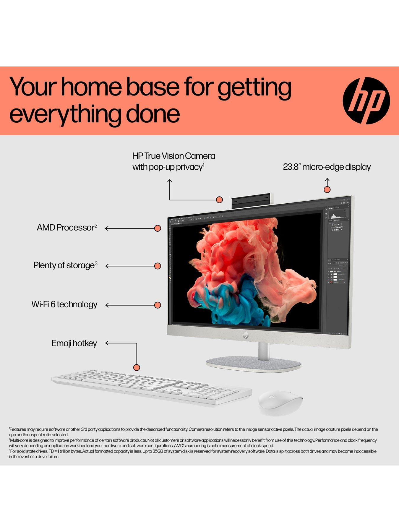 HP 23.8-inch All-in-One 24-cr0003na Desktop PC - 24in FHD, AMD Ryzen 5 ...