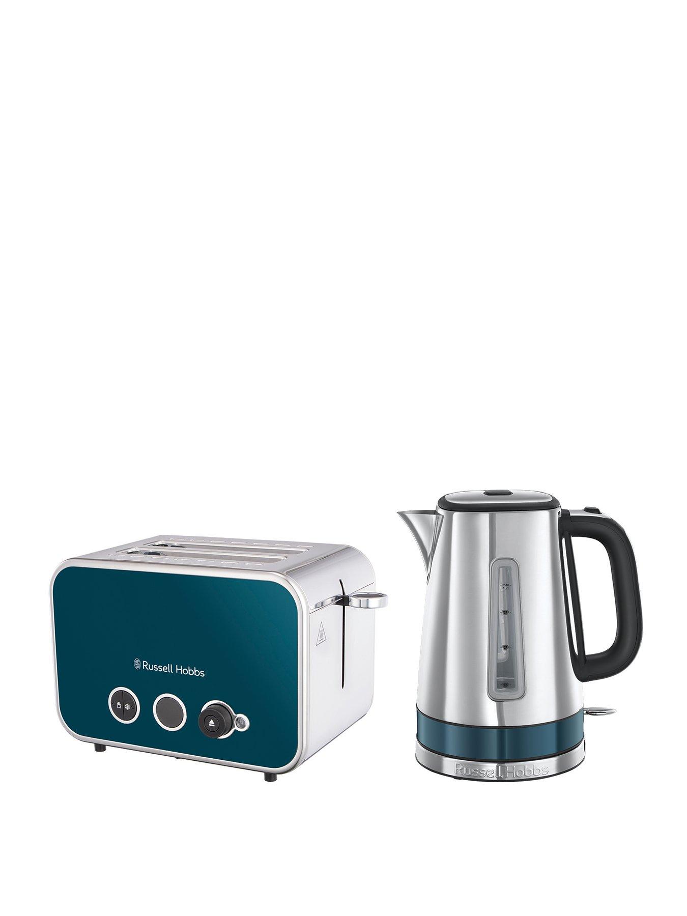 Image 1 of 7 of Russell Hobbs Distinctions Kettle and&nbsp;Toaster&nbsp;Bundle&nbsp; - Ocean Blue