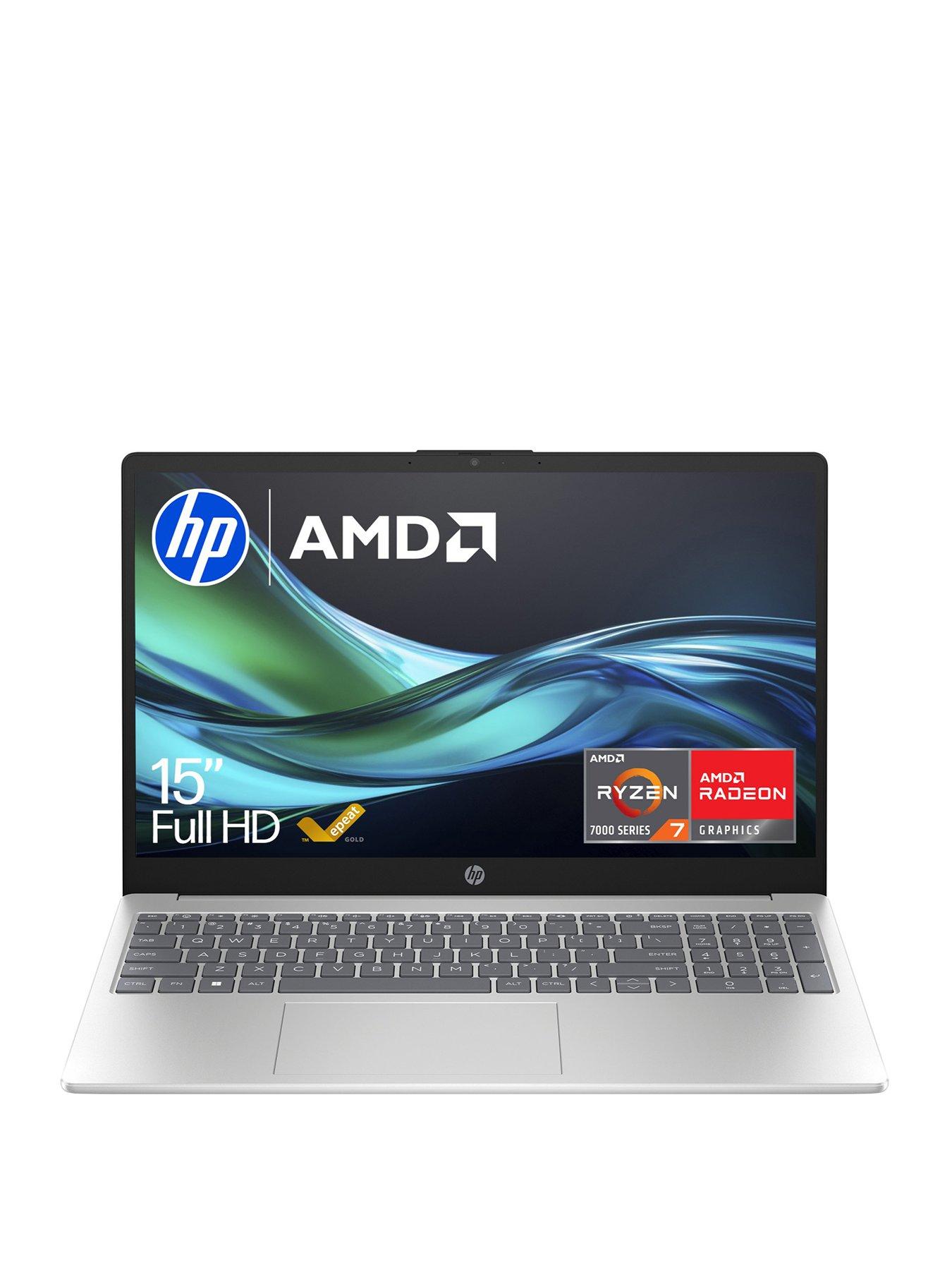 HP 15-fc0051na Laptop - 15.6 in - AMD Ryzen 7 - 16GB RAM - 512GB – Silver