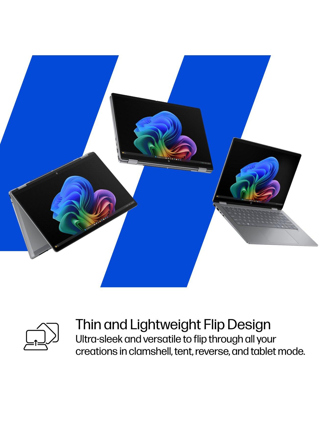 Image 5 of 8 of HP OmniBook X Flip 14-fk0004na - Copilot+ PC - AMD Ryzen AI 5 &nbsp;- AMD Radeon 840M- 16GB RAM - 512GB - 14in - 2K IPS Touchscreen - Silver