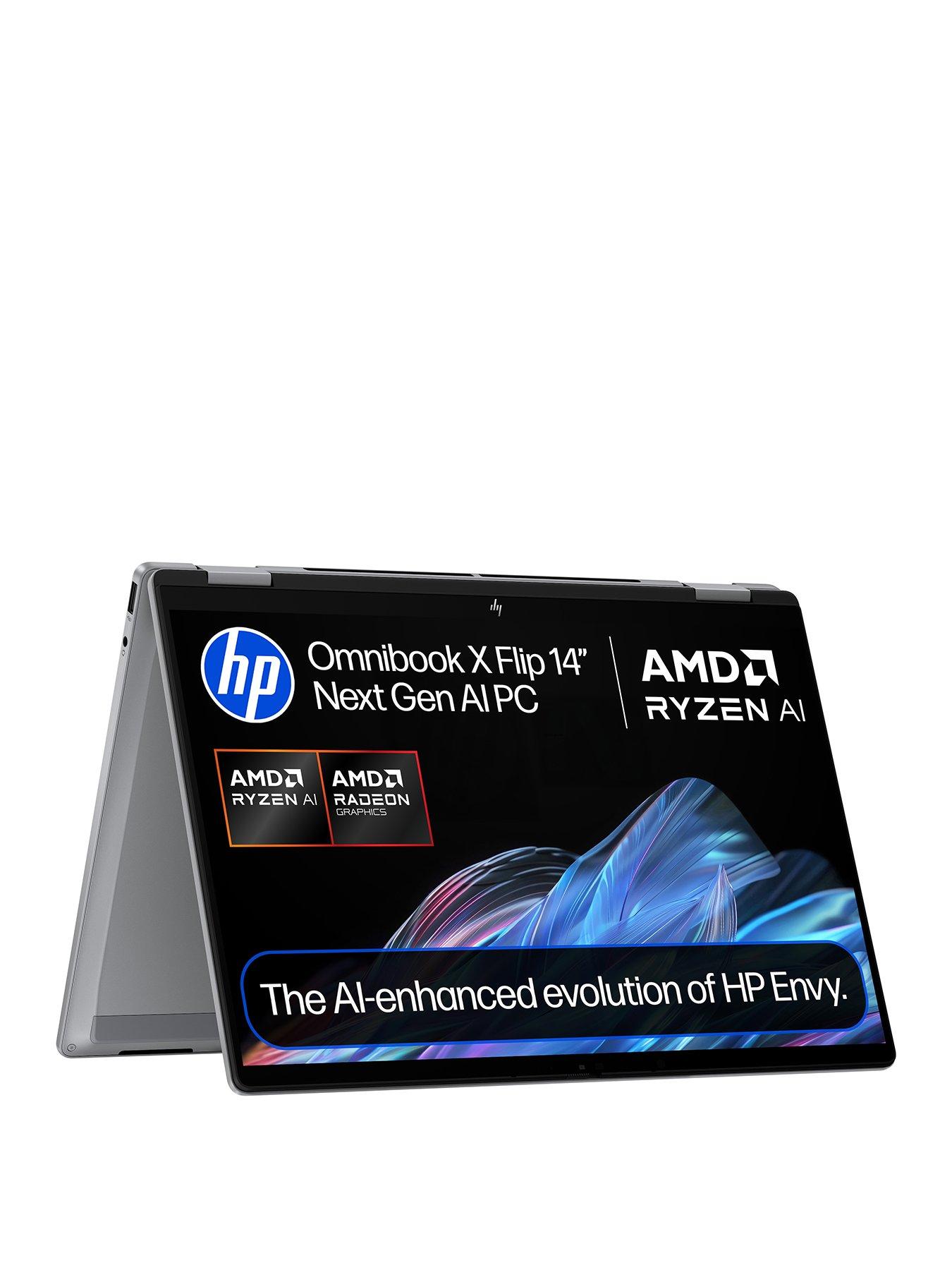 HP OmniBook X Flip 14-fk0002na - Copilot+ PC - AMD Ryzen AI 7  - AMD Radeon 860M - 16GB RAM - 1TB - 14in - 3K OLED Touchscreen Laptop - Silver