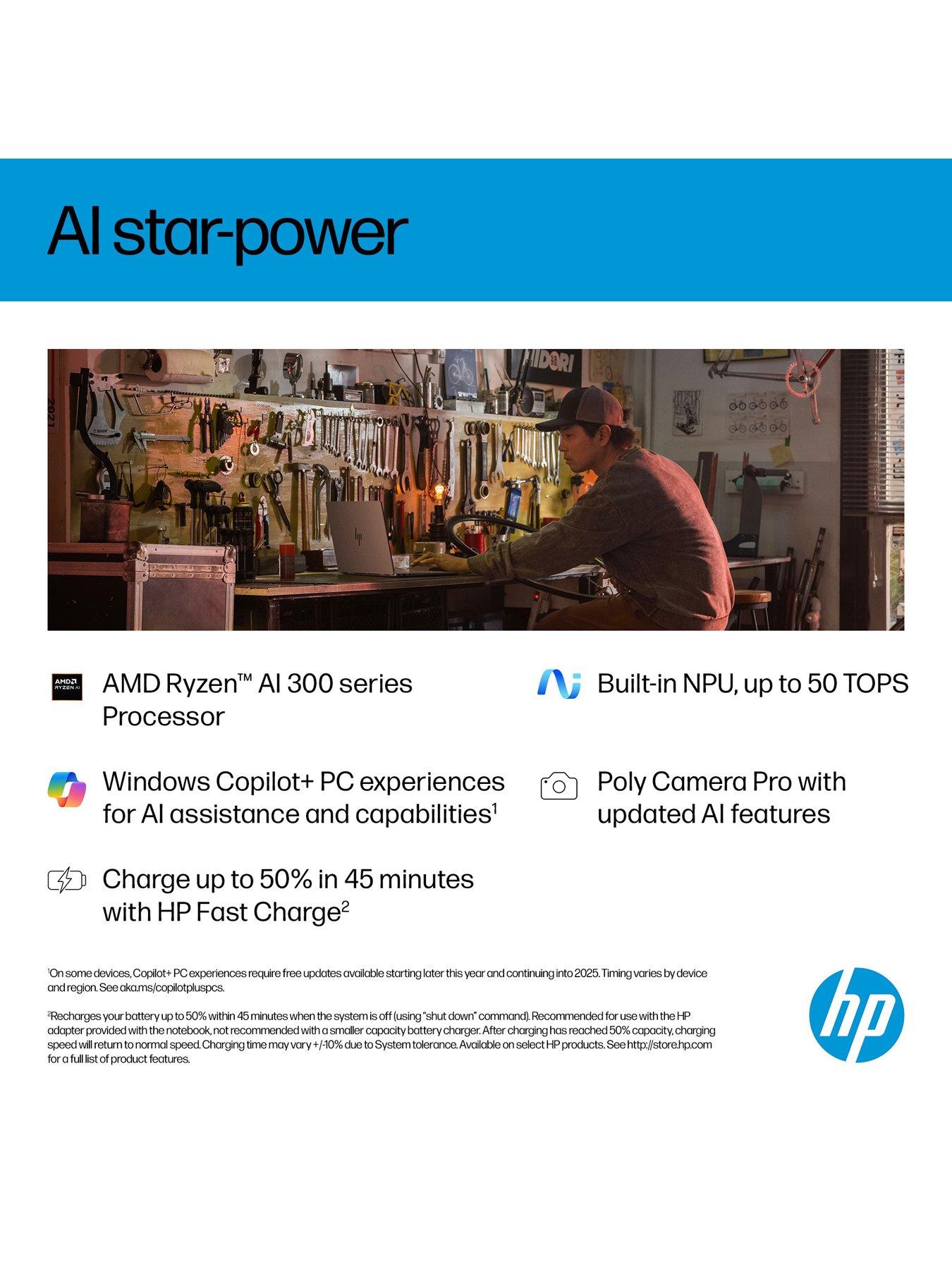 Image 5 of 7 of HP OmniBook X Flip 16-ar0002na - Copilot+ PC - AMD Ryzen AI 7 - 16GB RAM - 1TB - 16in - 3K OLED Touchscreen - Silver