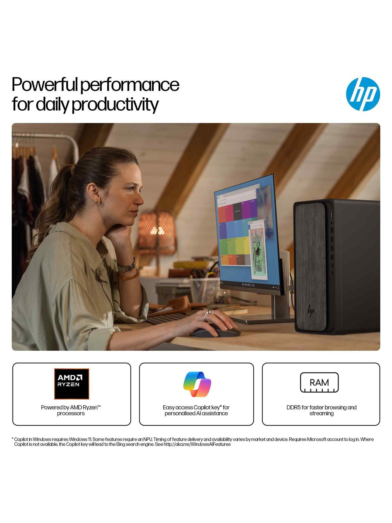 Image 6 of 7 of HP OmniDesk Desktop PC&nbsp;- AMD Ryzen 7, 8GB RAM, 1TB SSD