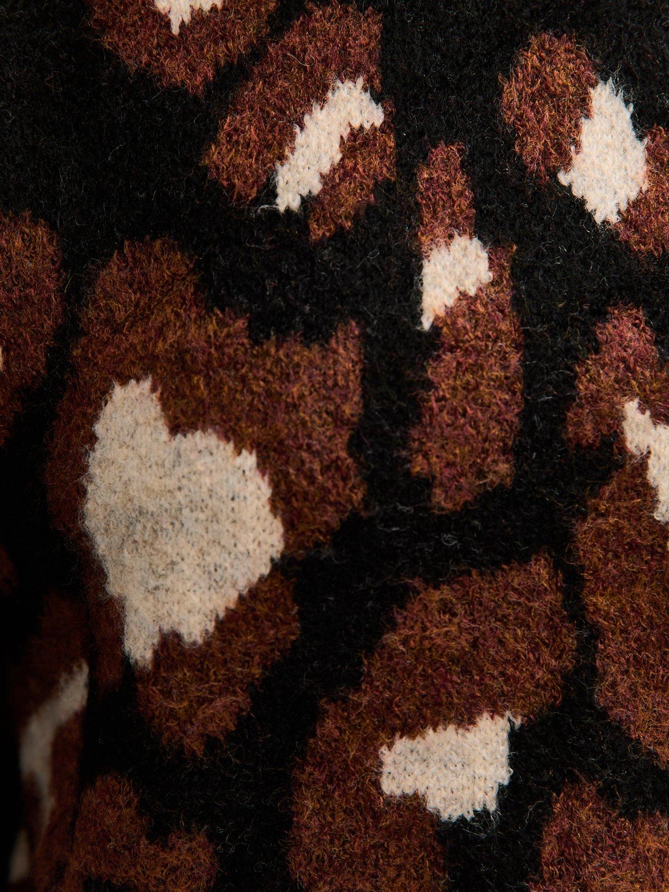 Image 5 of 5 of New Look Brown Animal Patterned Crew Neck Jumper