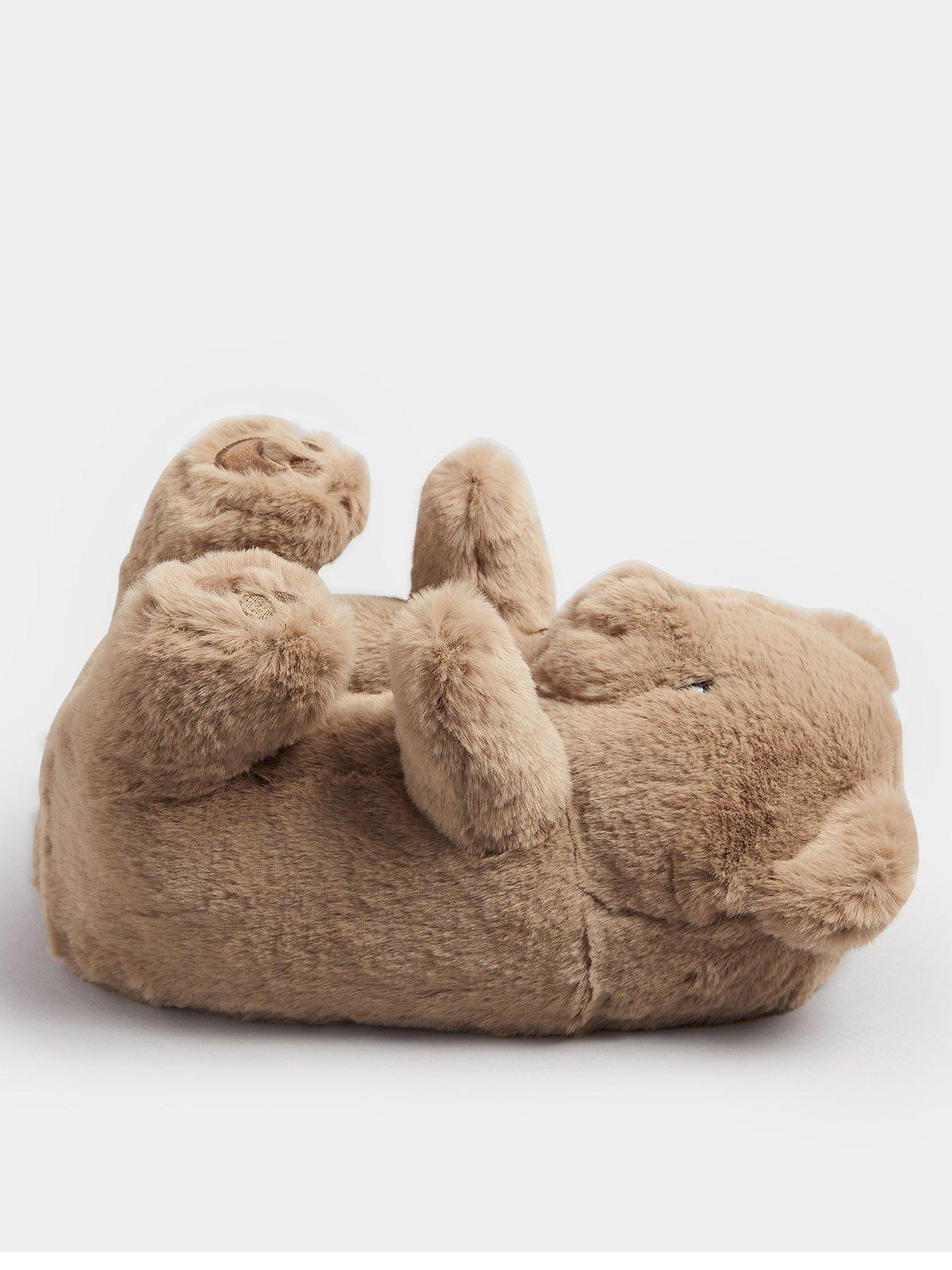 undefined Curve Teddy Bear Slipper - Brown