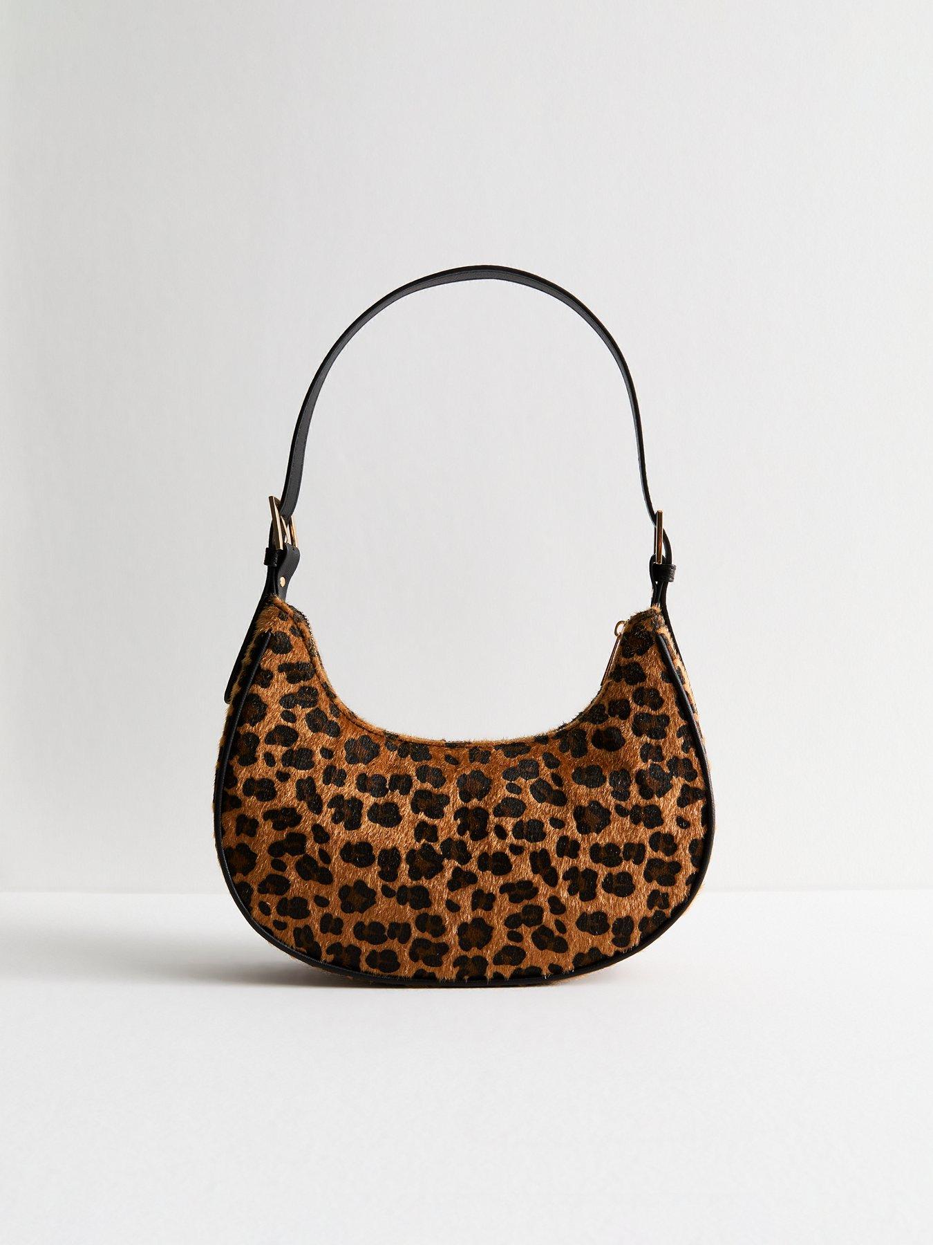 New Look Leopard Print Textured Shoulder Bag - Brown | Very