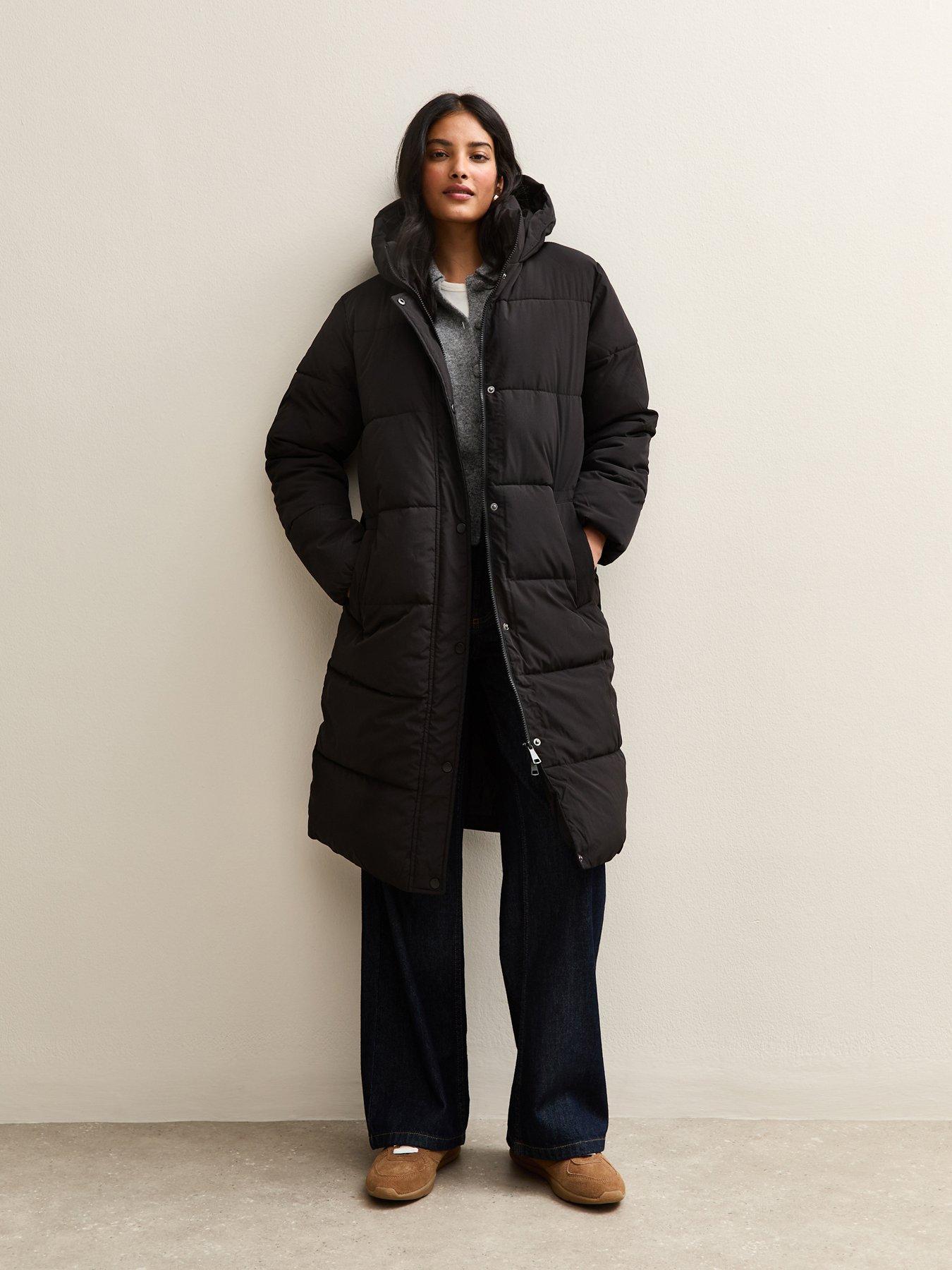 New Look Black Tiered Longline Puffer Jacket