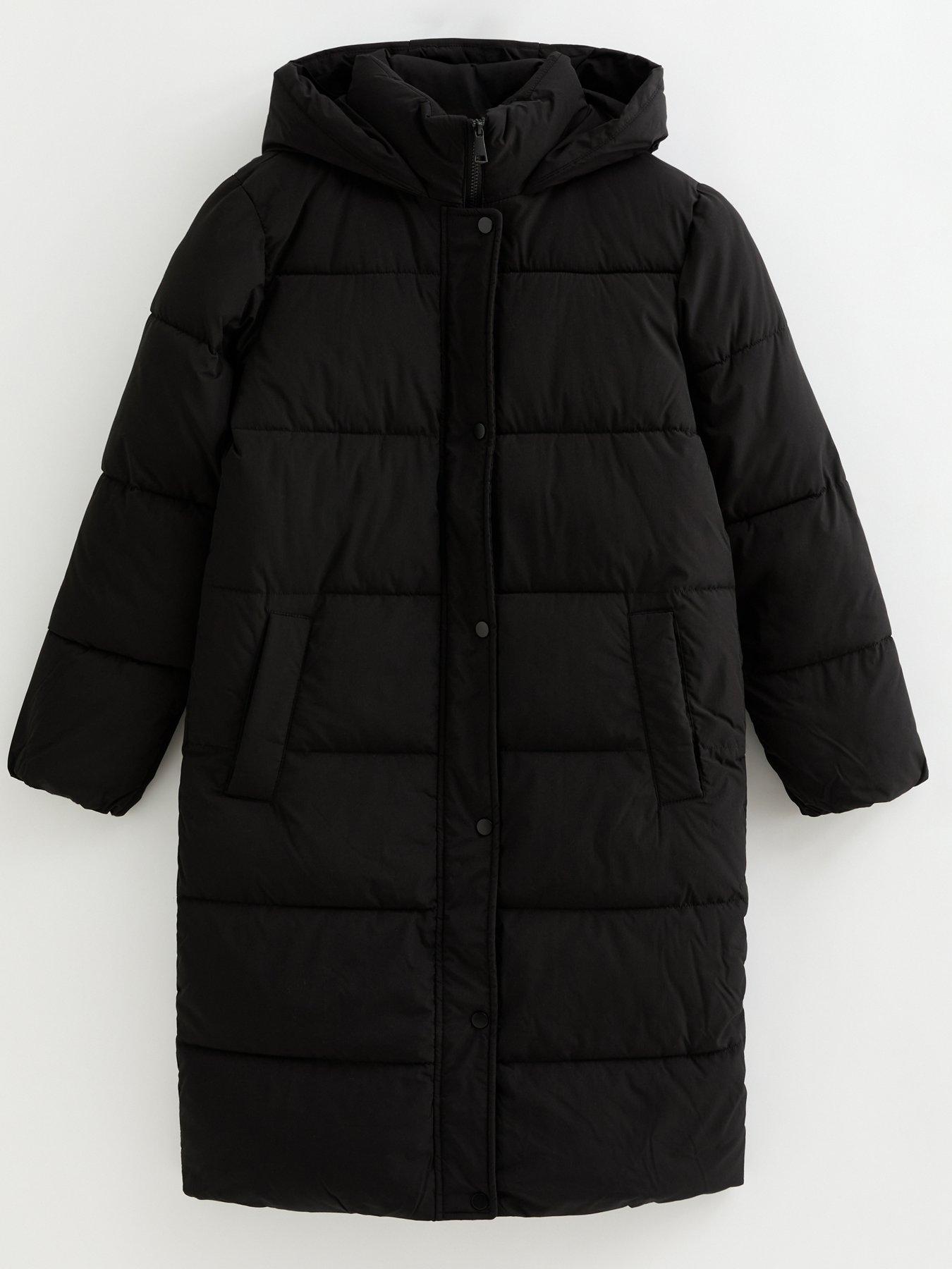 Image 5 of 6 of New Look Tiered Longline Padded Jacket - Black