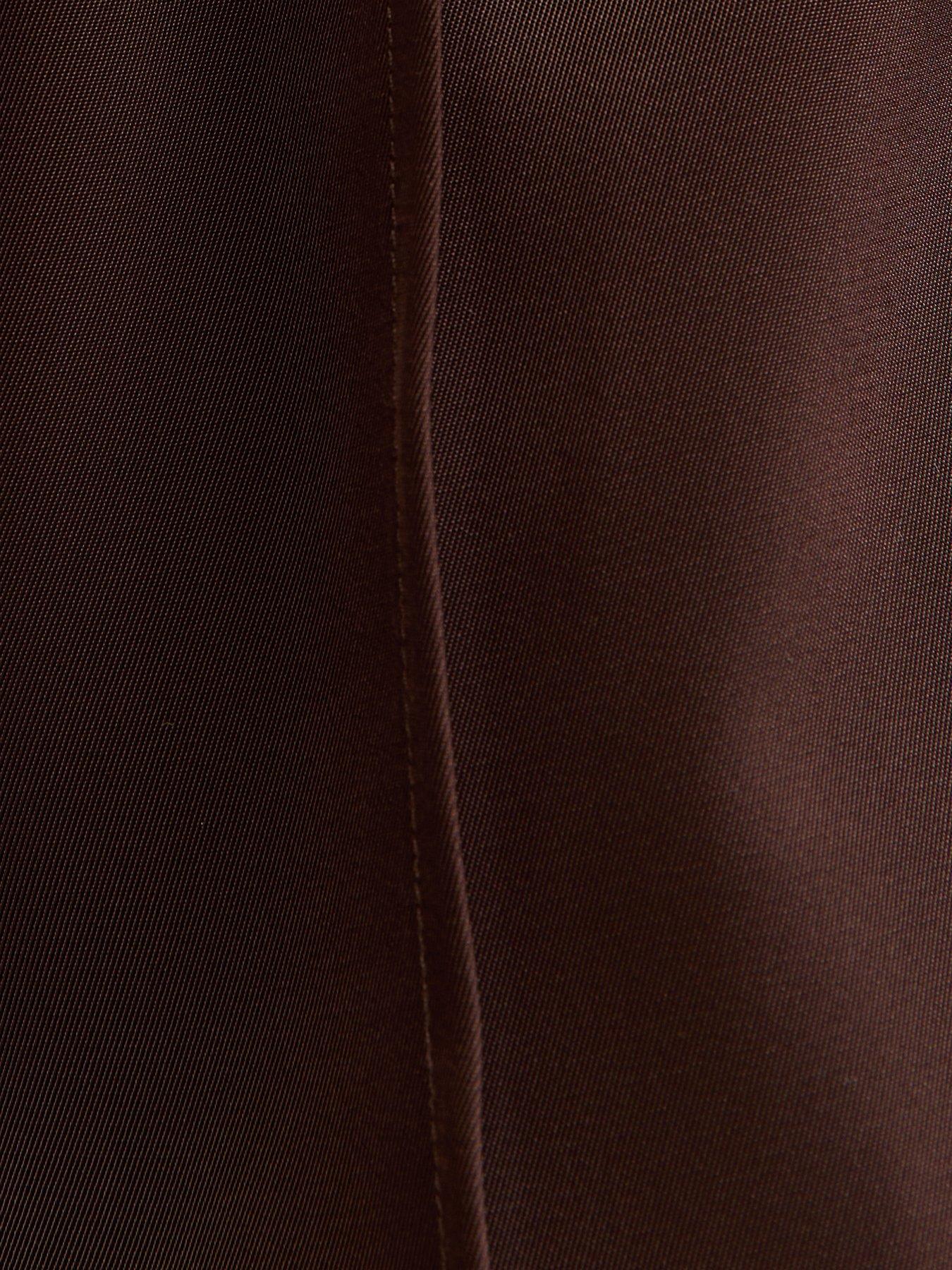 Image 5 of 5 of New Look Satin Drawstring Waist Wide Leg Trousers - Brown
