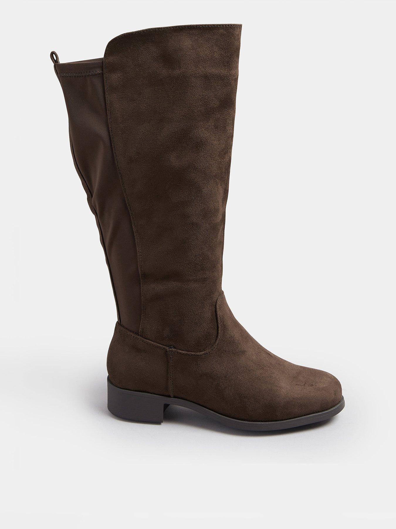 undefined Wide Fit Stretch Knee High Boot - Brown