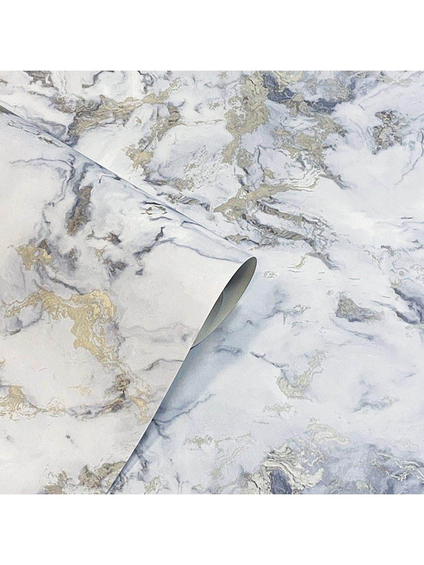 Image 3 of 4 of ARTHOUSE Bahia Marble Mono Gold Wallpaper