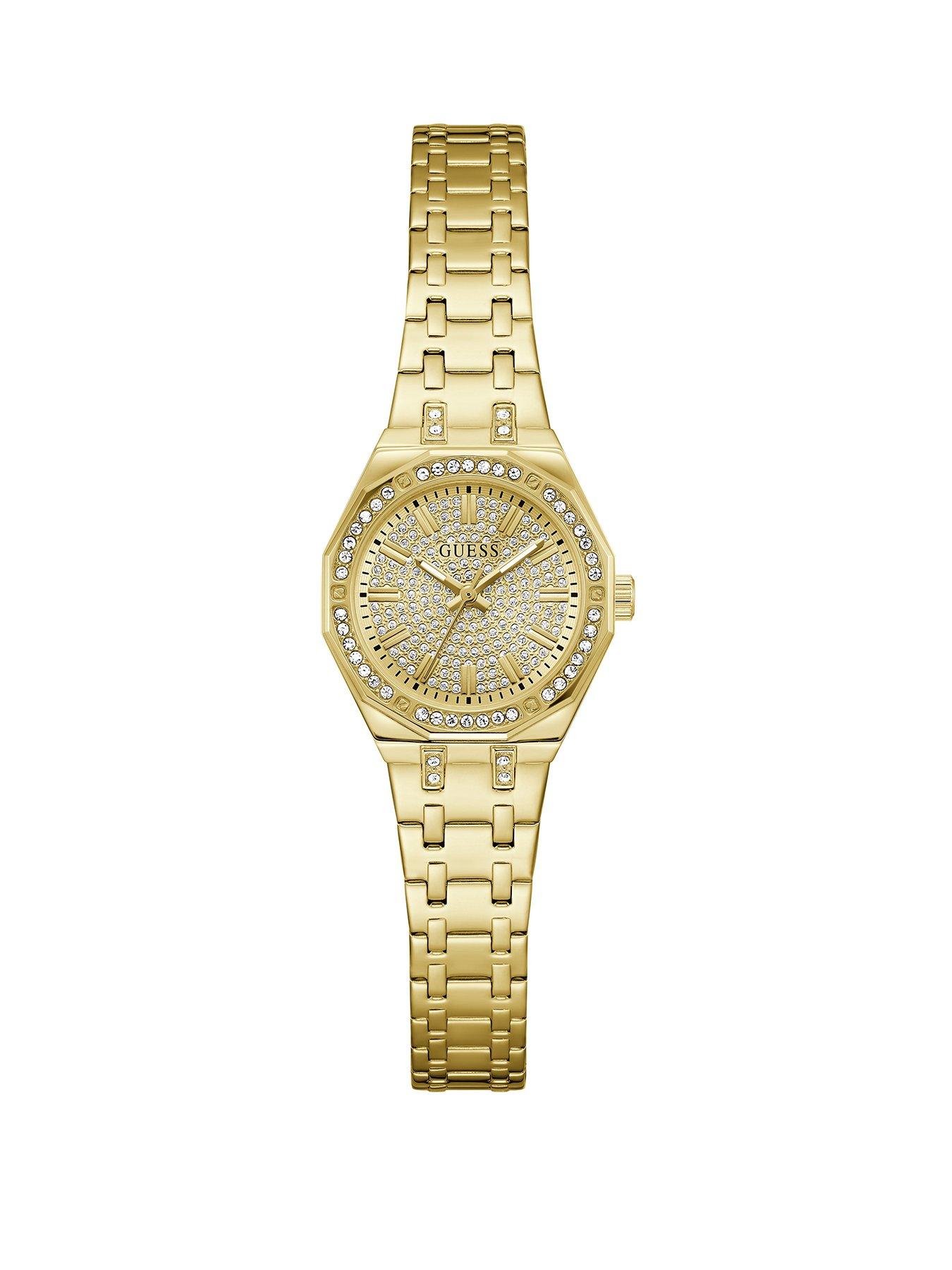 Guess gold tone Ladies watch with glitz dial and gold tone bracelet