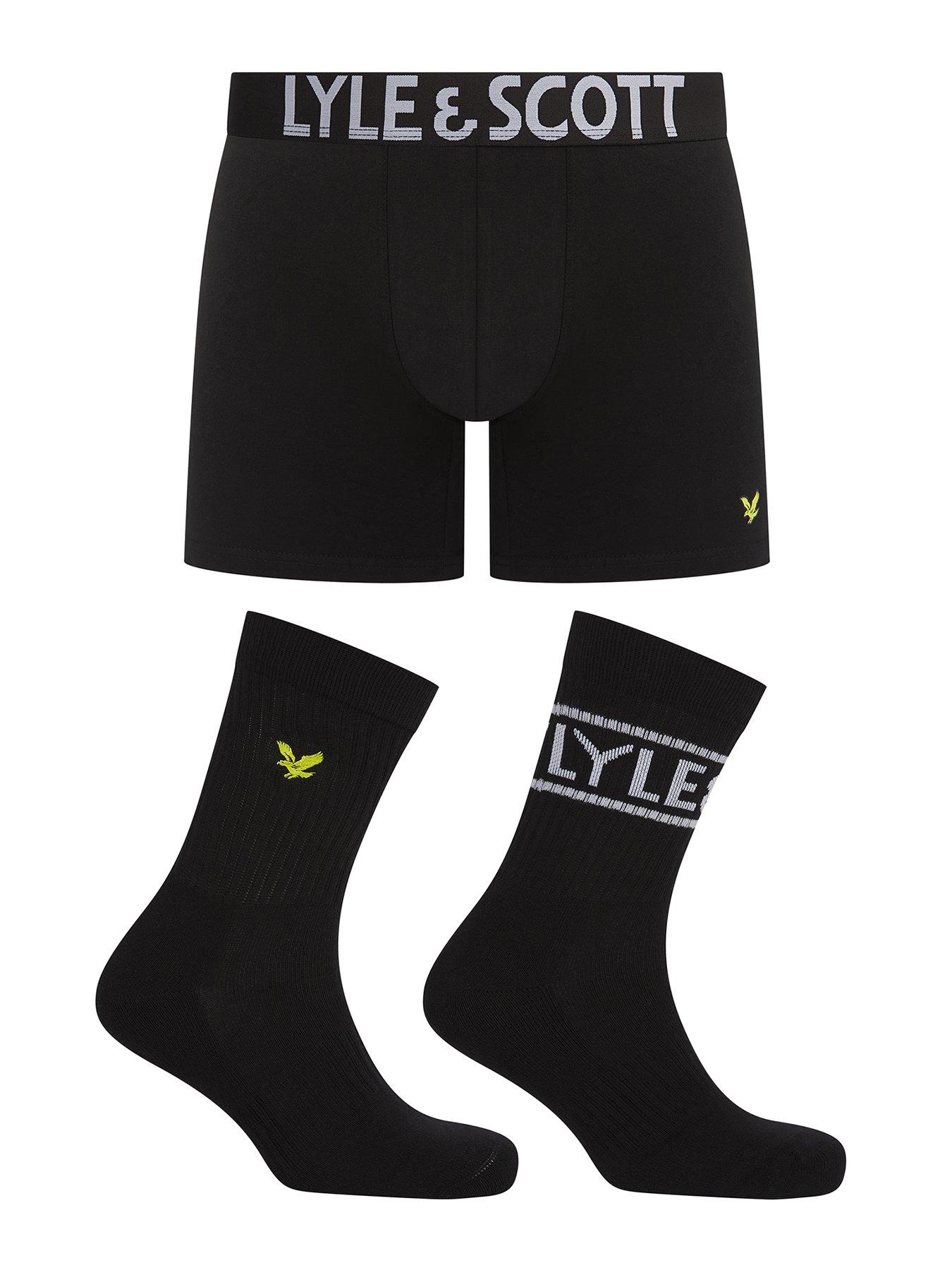 Image 1 of 3 of Lyle & Scott Lyle &amp; Scott Creed Boxer and Socks Gift Set