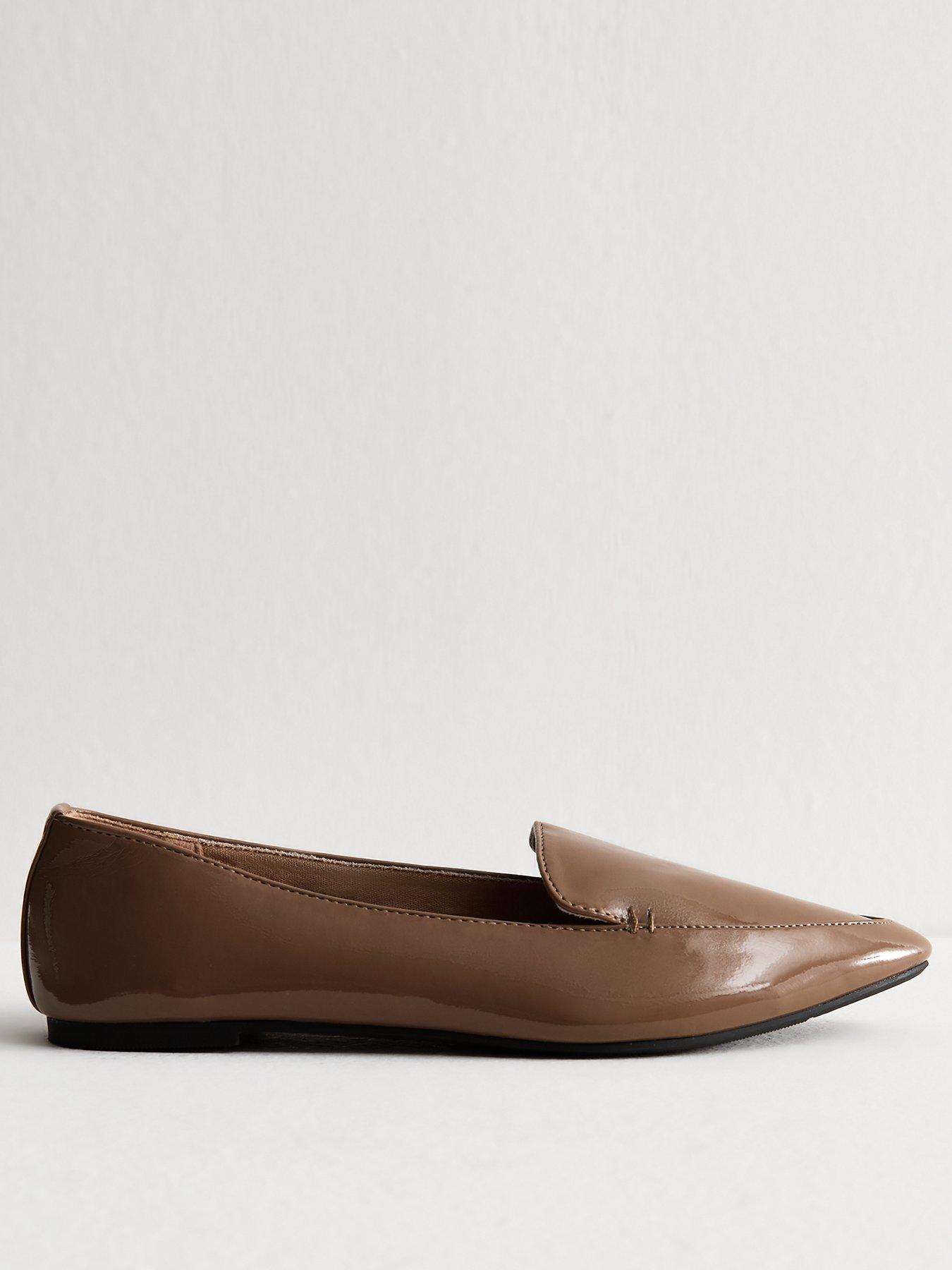 undefined Light Brown Faux Leather Pointed Toe Loafers