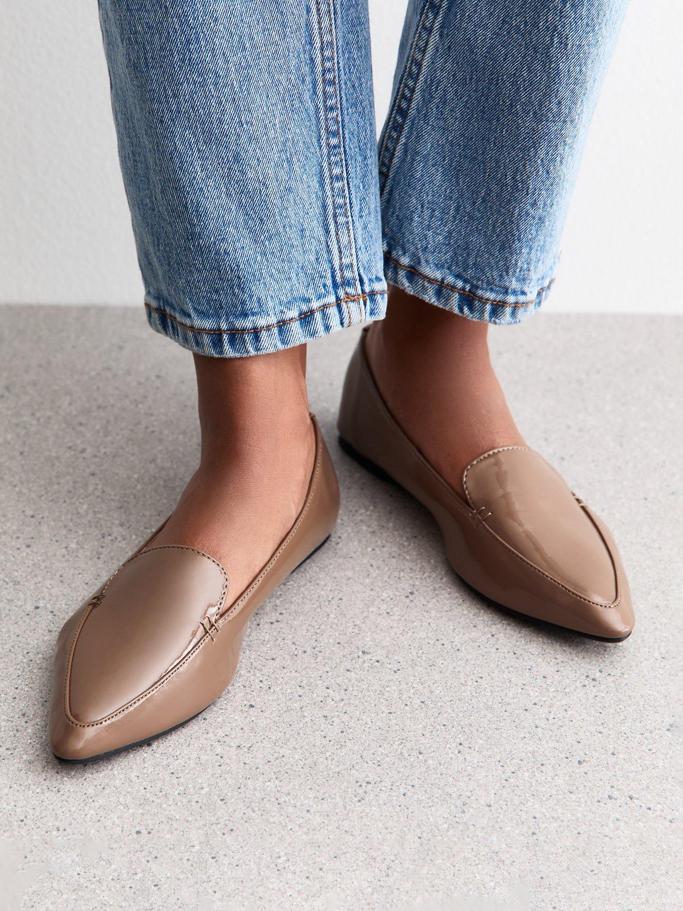 New Look Light Brown Faux Leather Pointed Toe Loafers Very