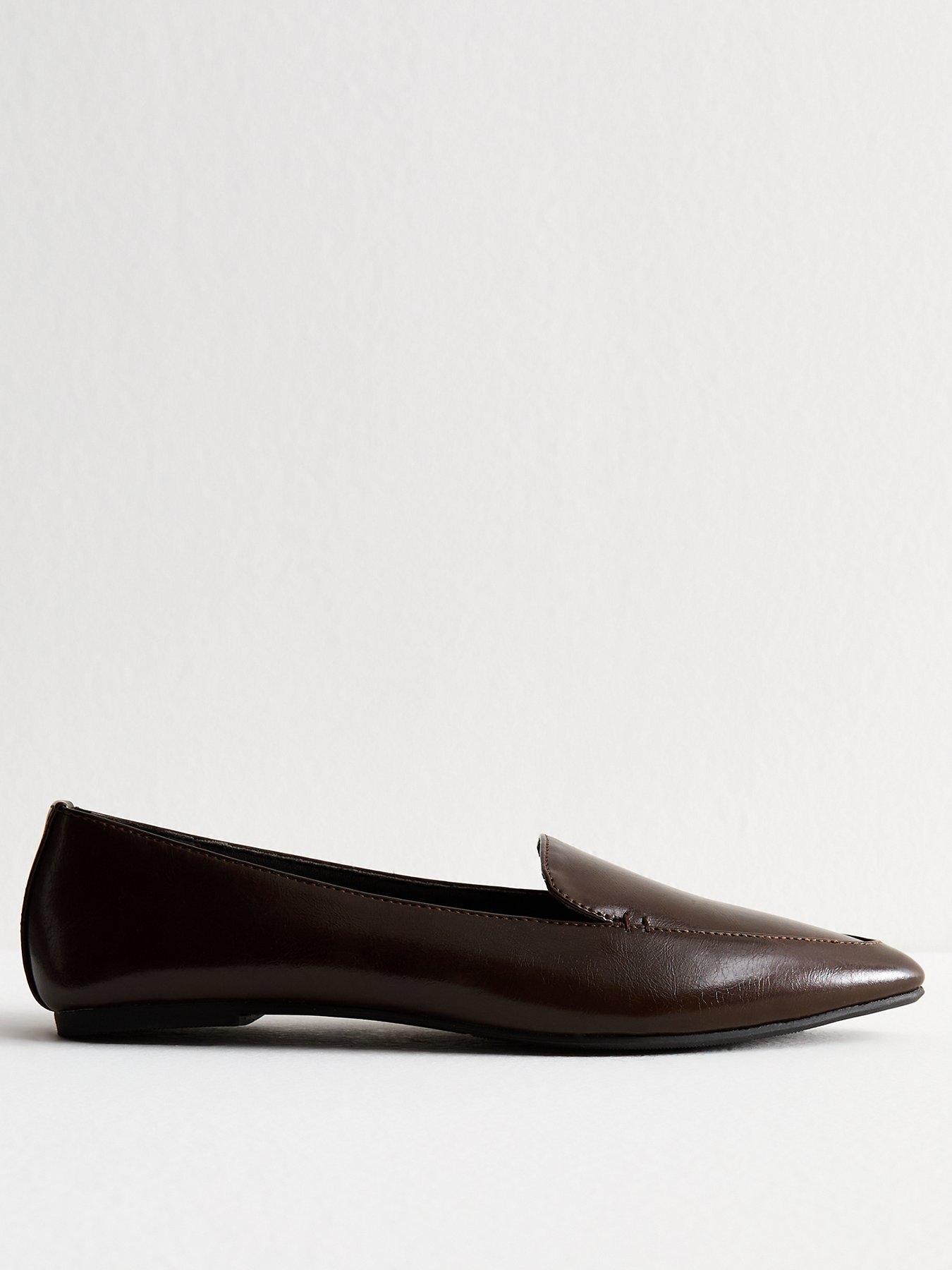 undefined Brown Faux Leather Loafers