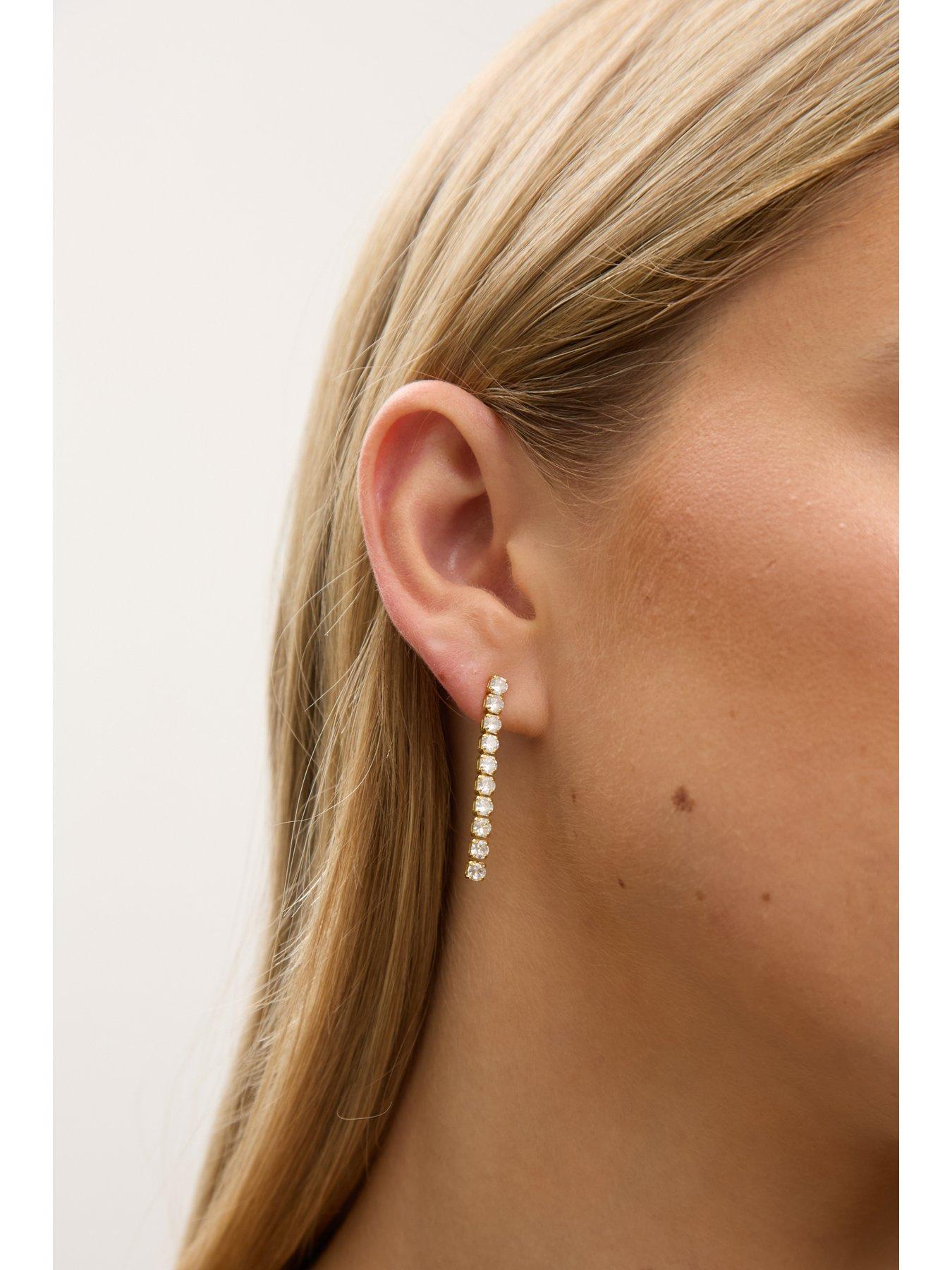 Image 2 of 5 of Jon Richard Gold Plated And Cubic Zirconia Round Tennis Earrings - Gift Boxed