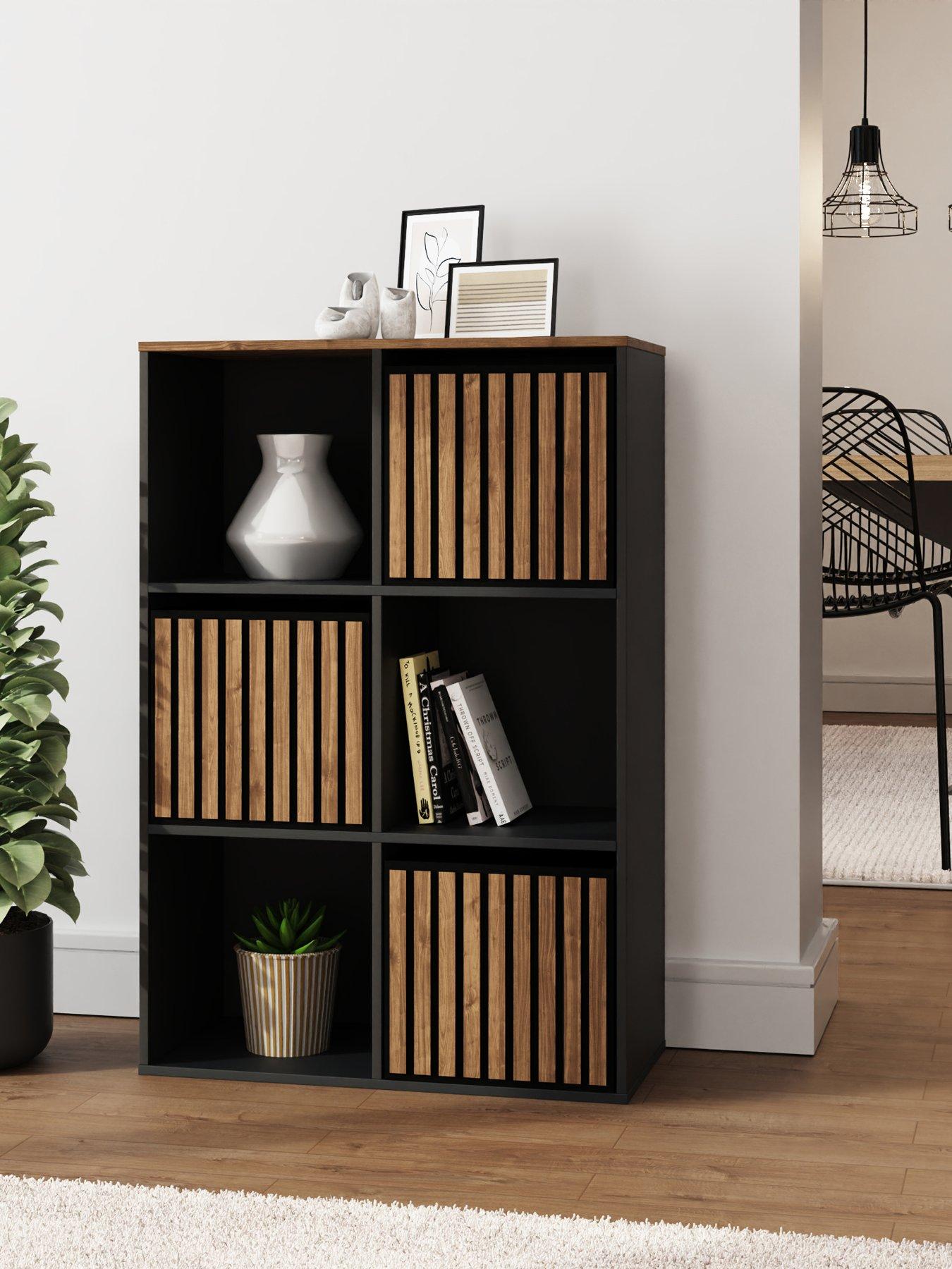 GFW Kube 2 x 3 Storage Unit - Black/walnut
