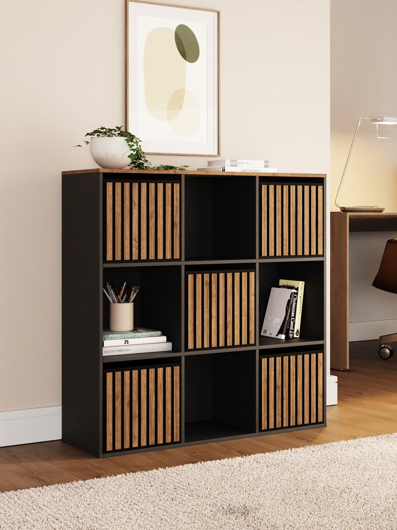 GFW Kube 3 x 3 Storage Unit - Black/Walnut