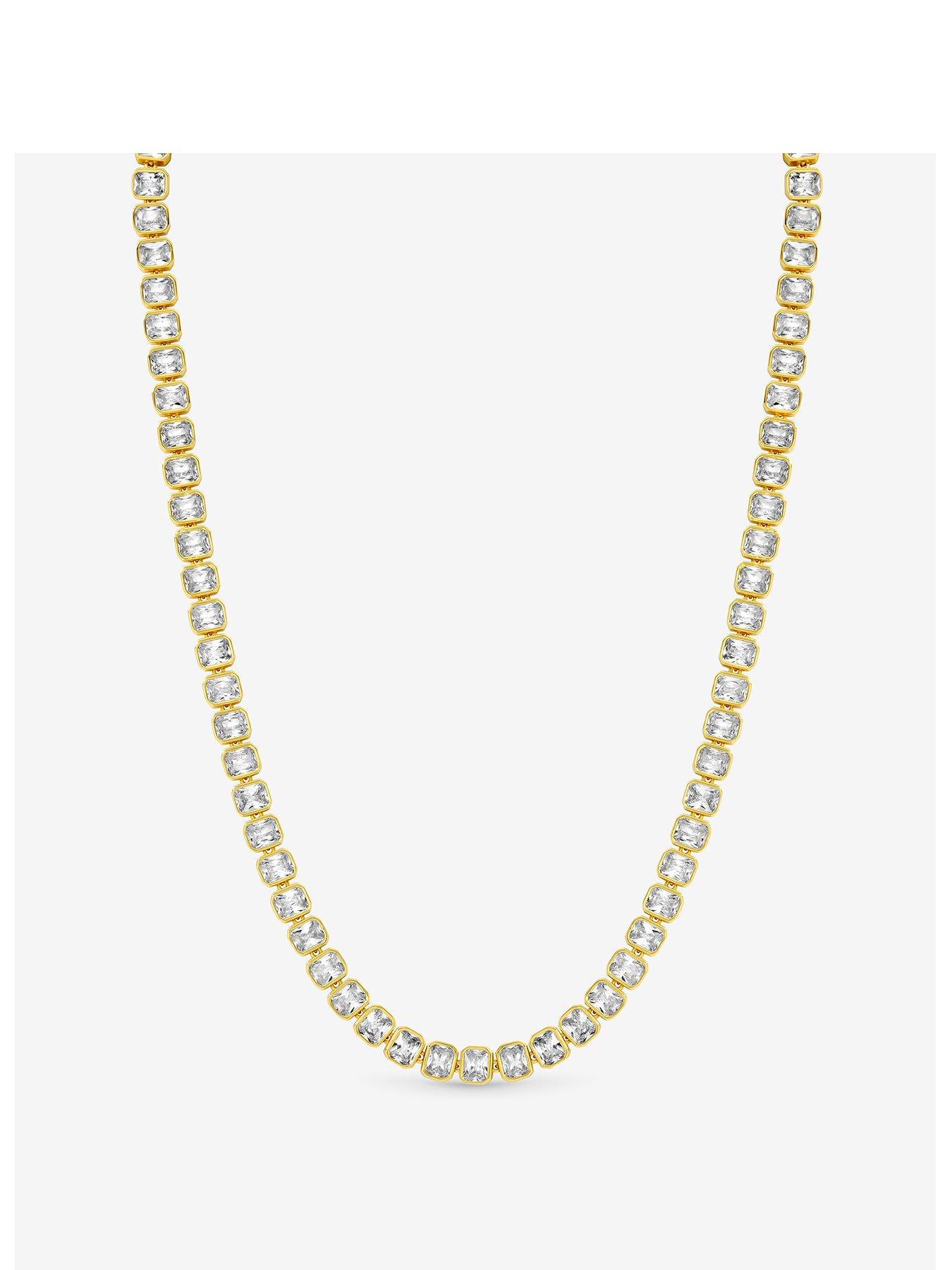 undefined 18K Gold Plated And Crystal Tennis Necklace - Multi