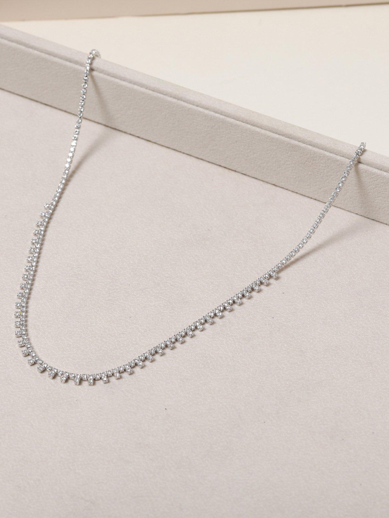 Image 3 of 4 of Jon Richard Rhodium Plated Cubic Zirconia Fine Drop Necklace