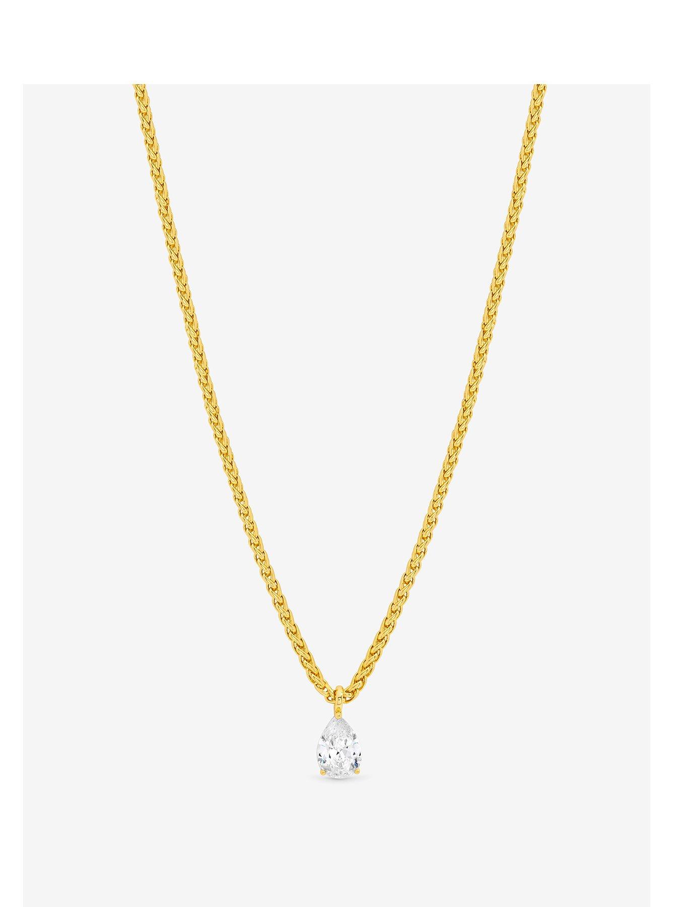 Image 1 of 3 of Jon Richard 18K Gold Plated Chain And Cubic Zirconia Peardrop Necklace