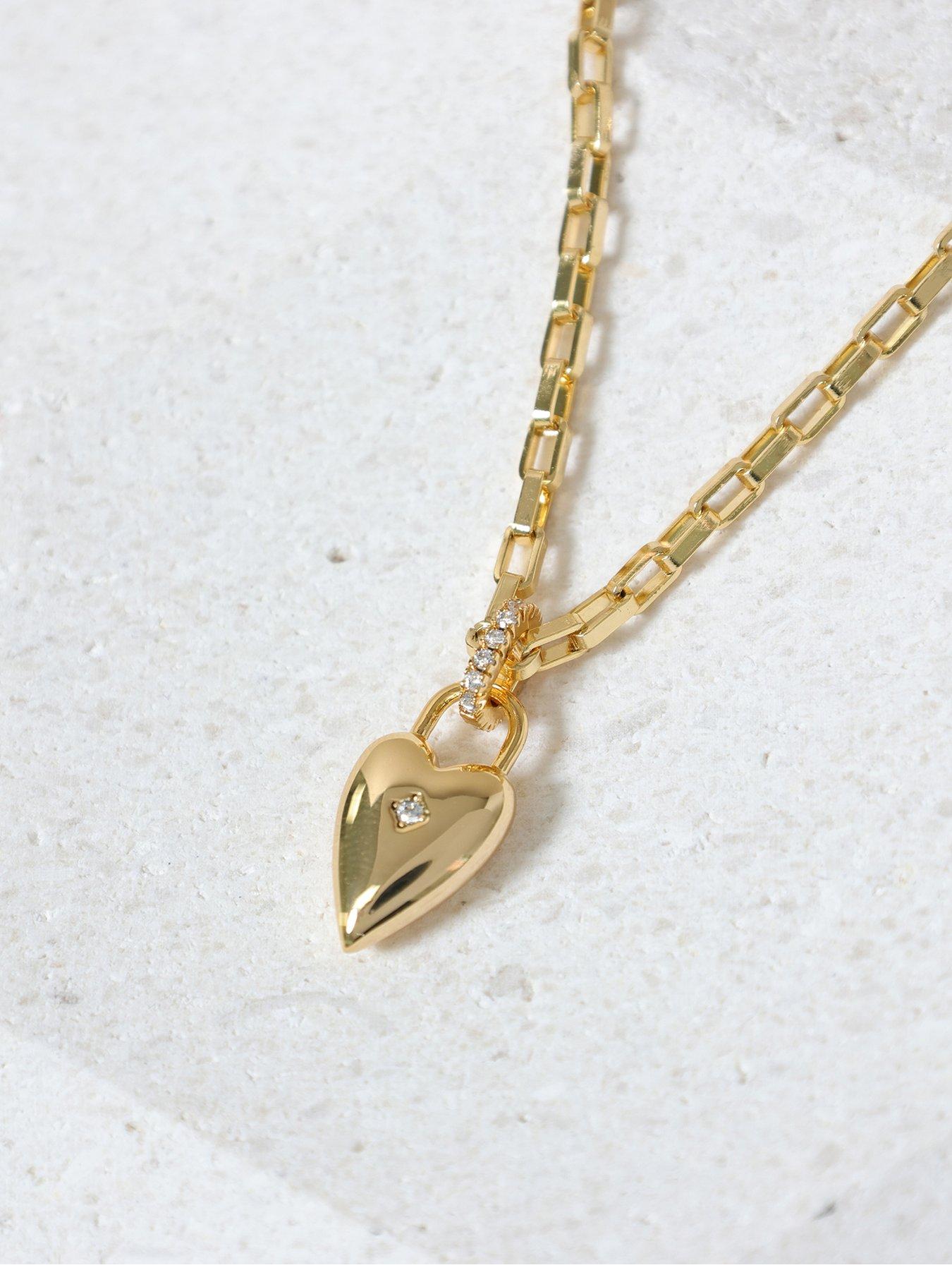Jon Richard 18K Gold Plated and Cubic Zirconia Heart Pendant