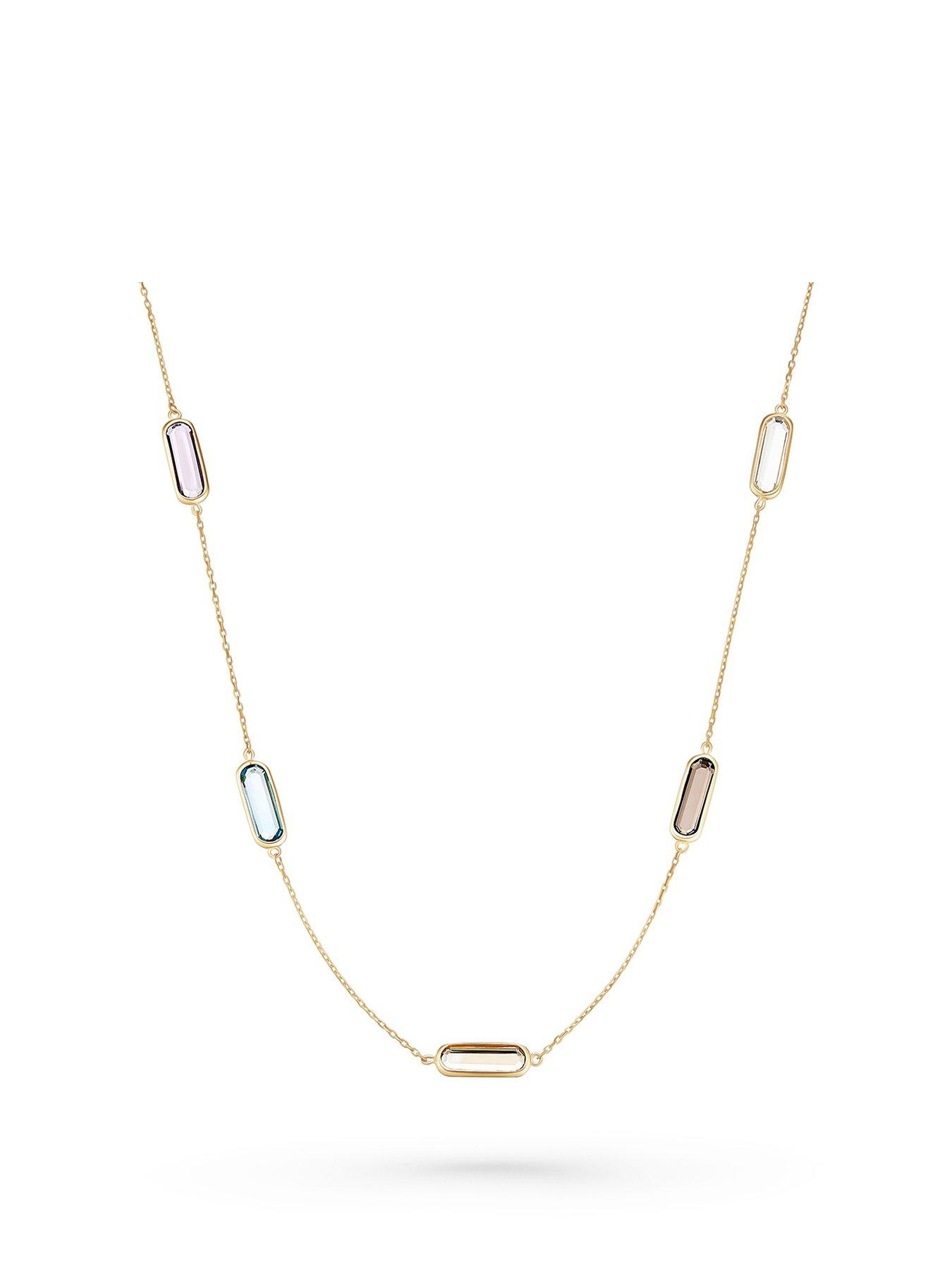 Beaverbrooks 9Ct Gold Multi-Coloured Cubic Zirconia Necklace