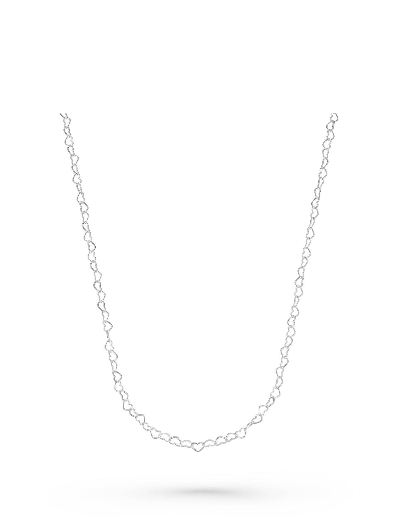Beaverbrooks Silver Heart Link Chain Necklace
