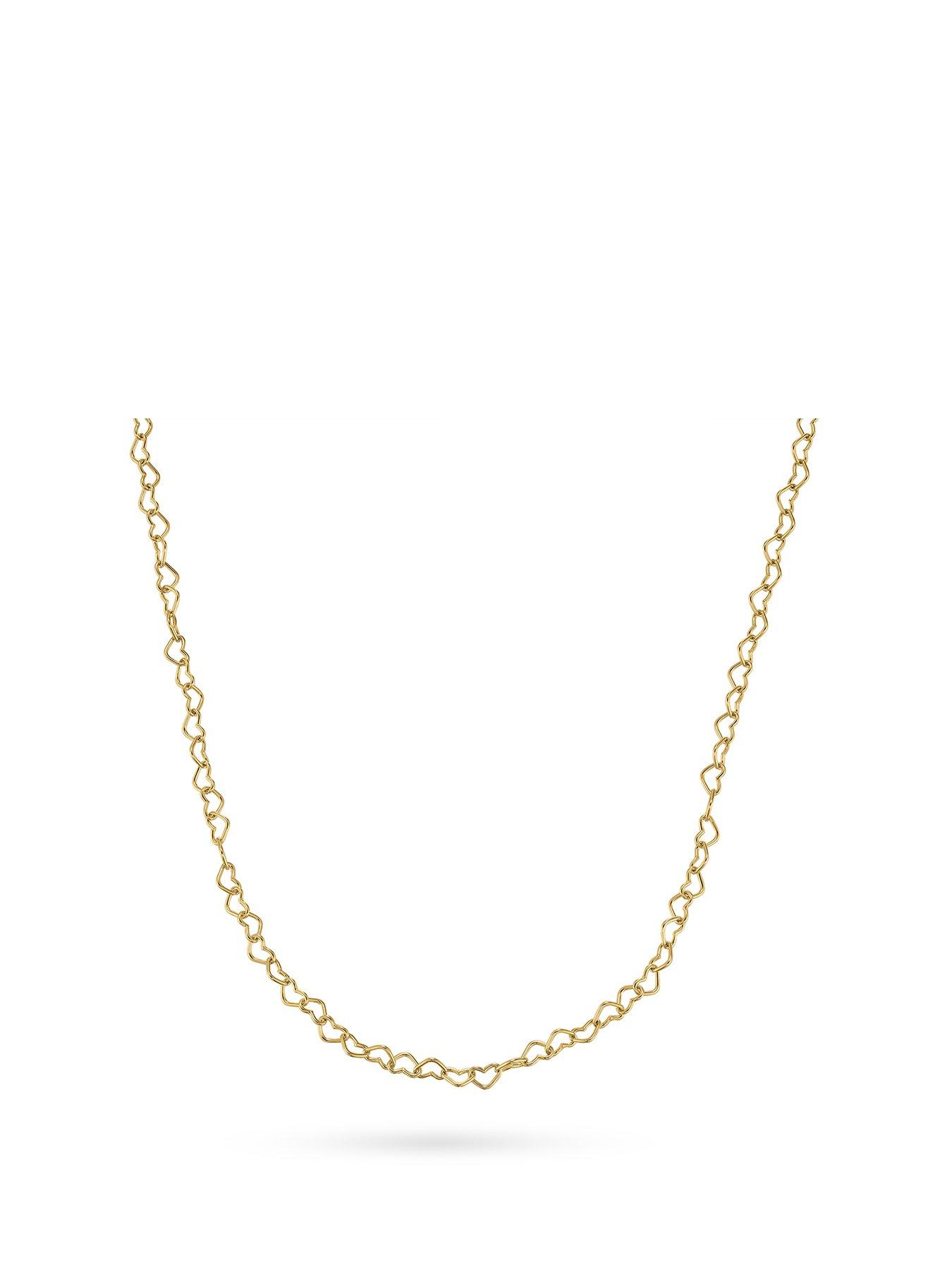 Beaverbrooks Gold Plated Heart Chain Necklace