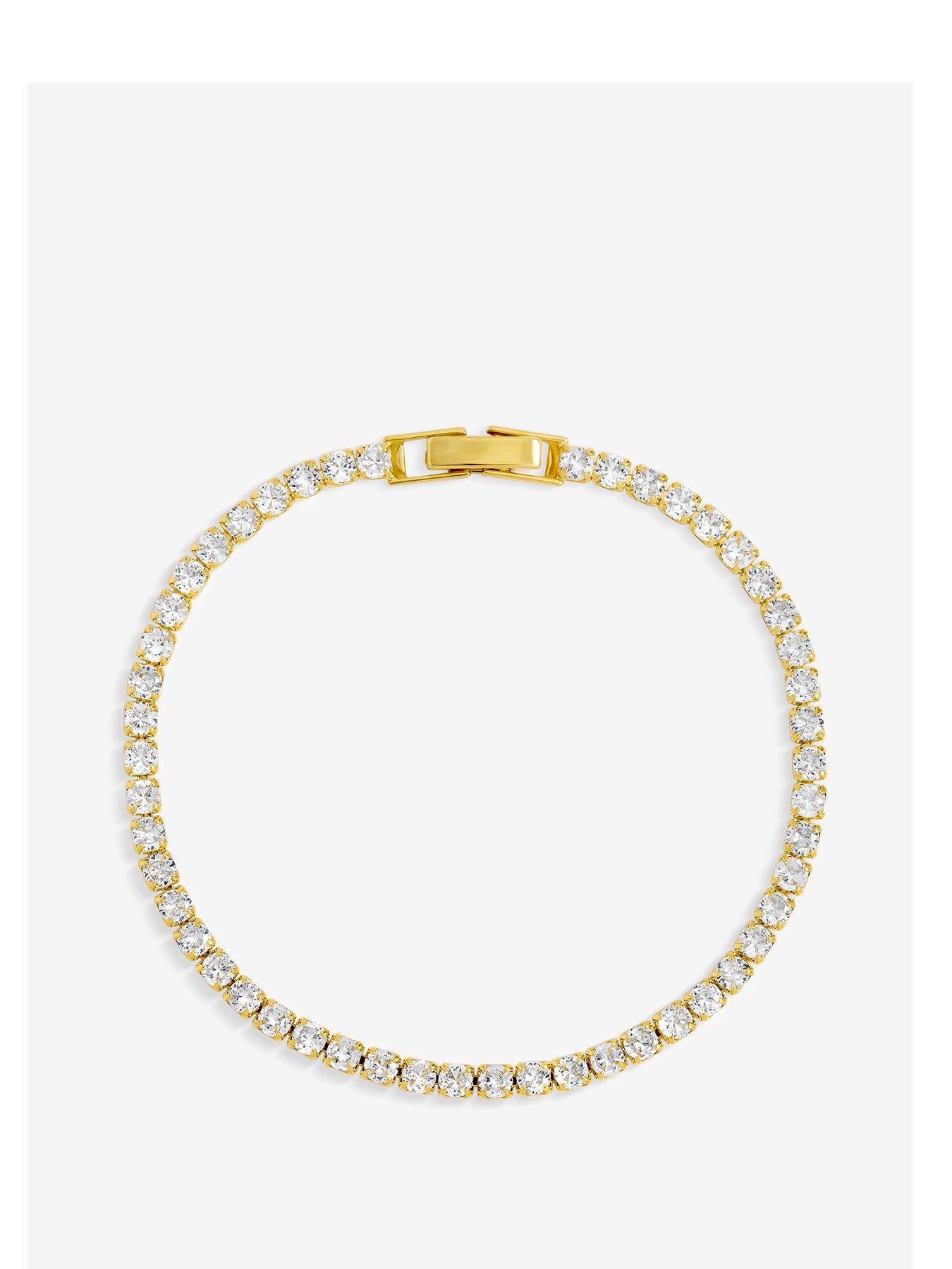undefined Gold Plated And Cubic Zirconia Round Tennis Bracelet