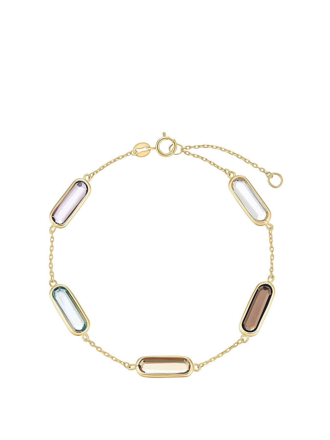 Beaverbrooks 9Ct Gold Multi-Coloured Cubic Zirconia Bracelet
