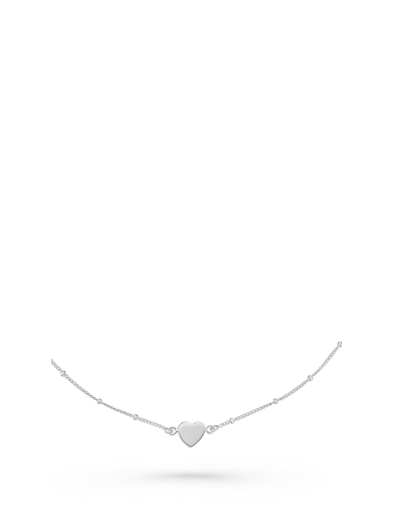 Beaverbrooks Silver Heart Anklet - One Colour