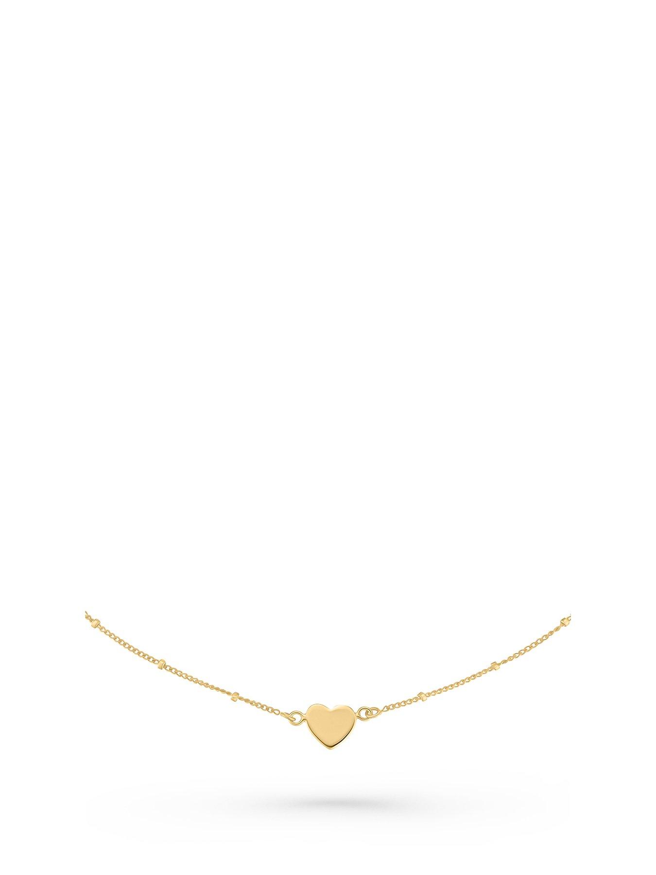 Beaverbrooks Gold Plated Heart Anklet