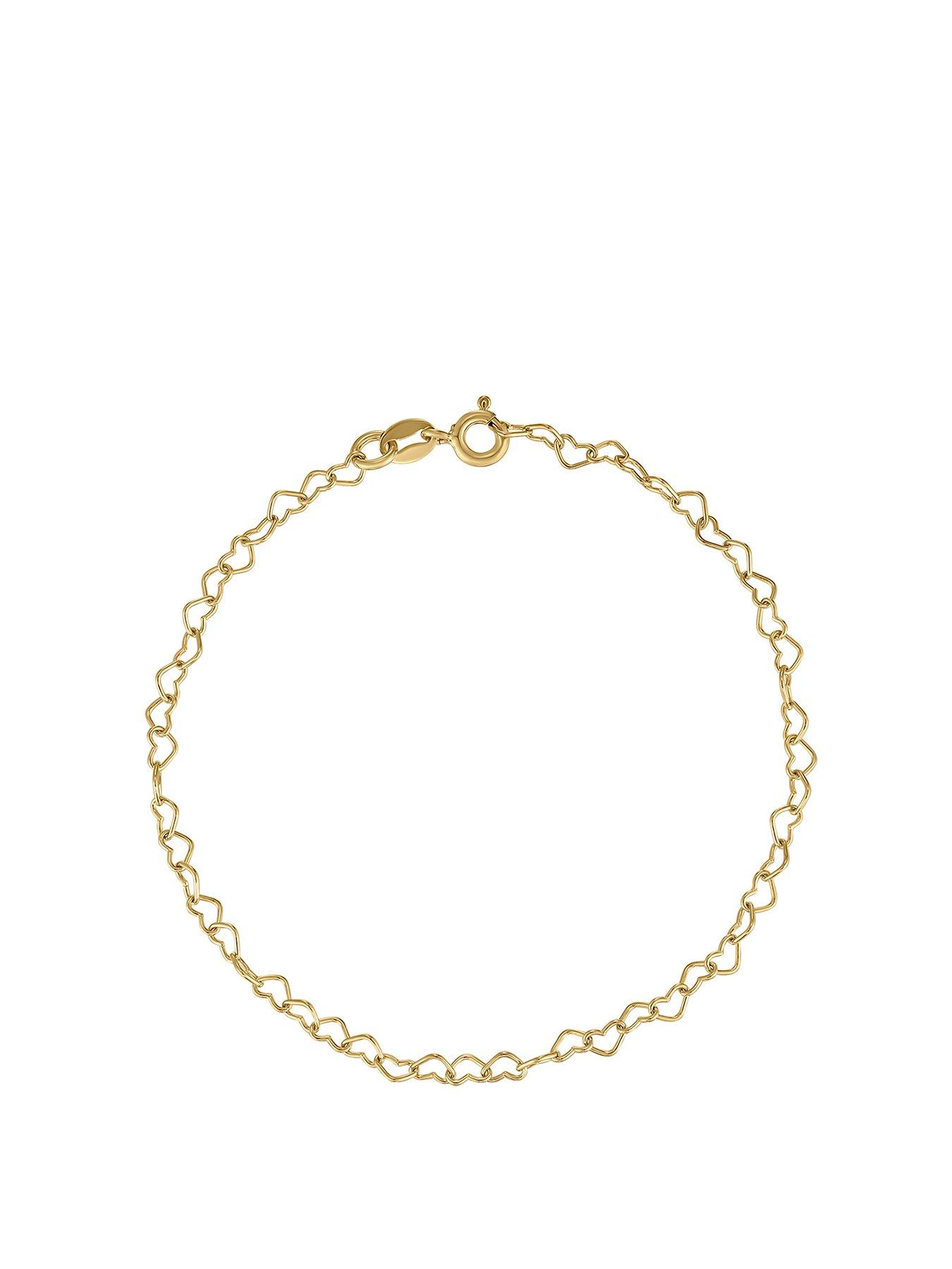 Beaverbrooks Gold Plated Heart Chain Bracelet