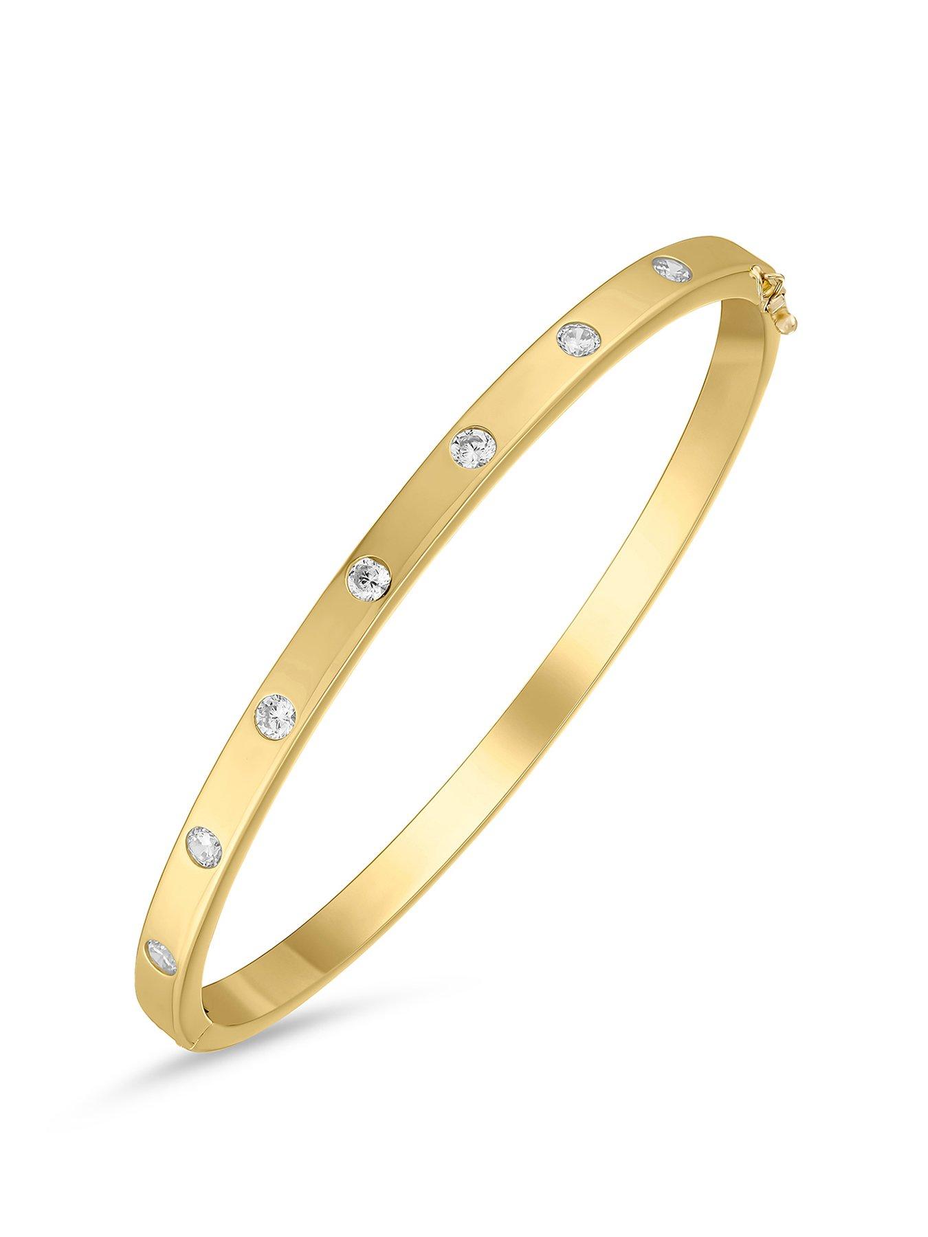 Beaverbrooks Gold Plated Cubic Zirconia Bangle