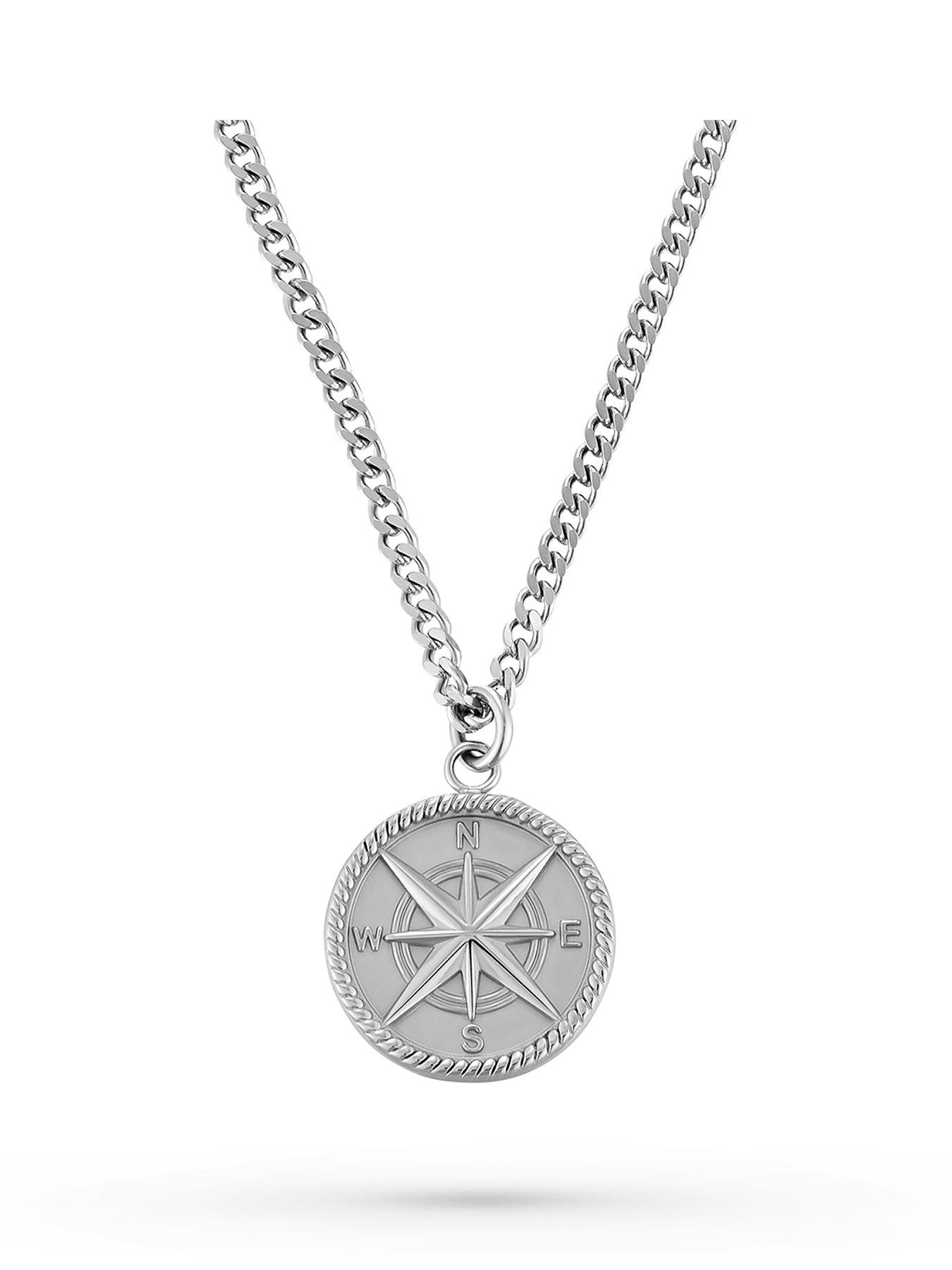 Beaverbrooks Sterling Silver Compass Pendant Very