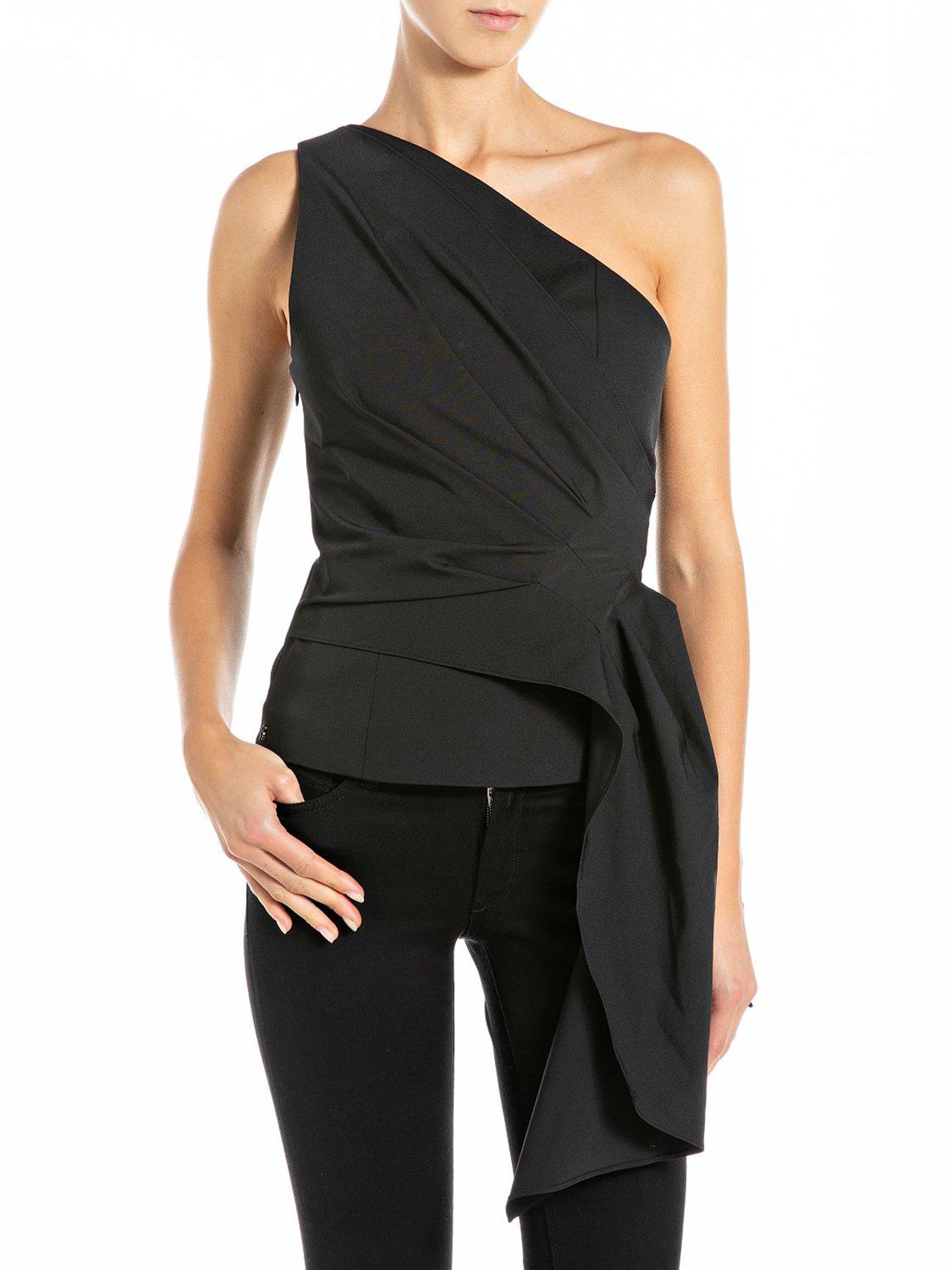 Replay One Shoulder Blouse - Black