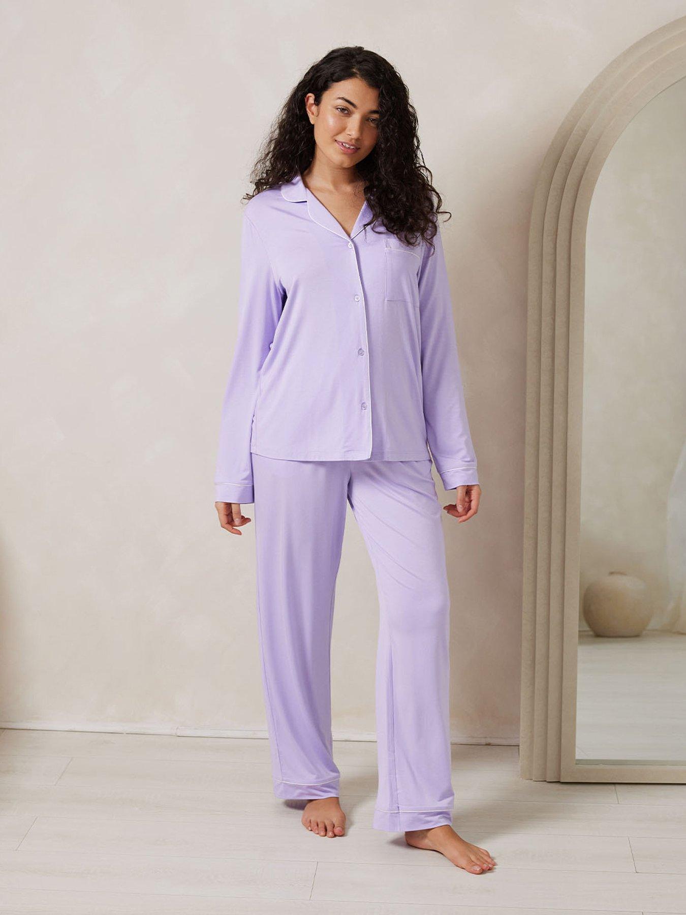 CHELSEA PEERS Long Button Up Set In Lenzing Modal - Lilac