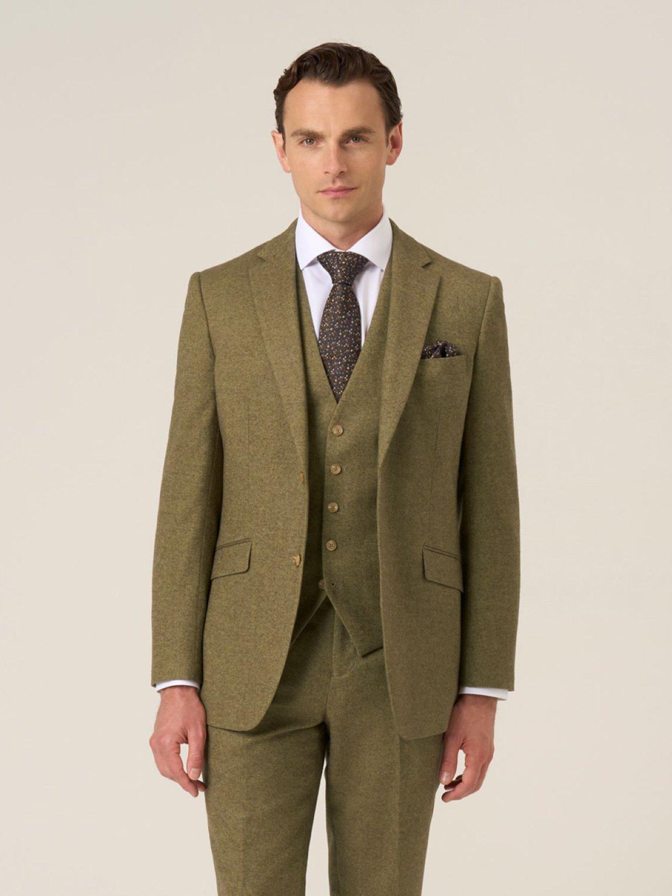 Skopes: Tailored Fit Fox Sage Wool Blend Suit Jacket - Green