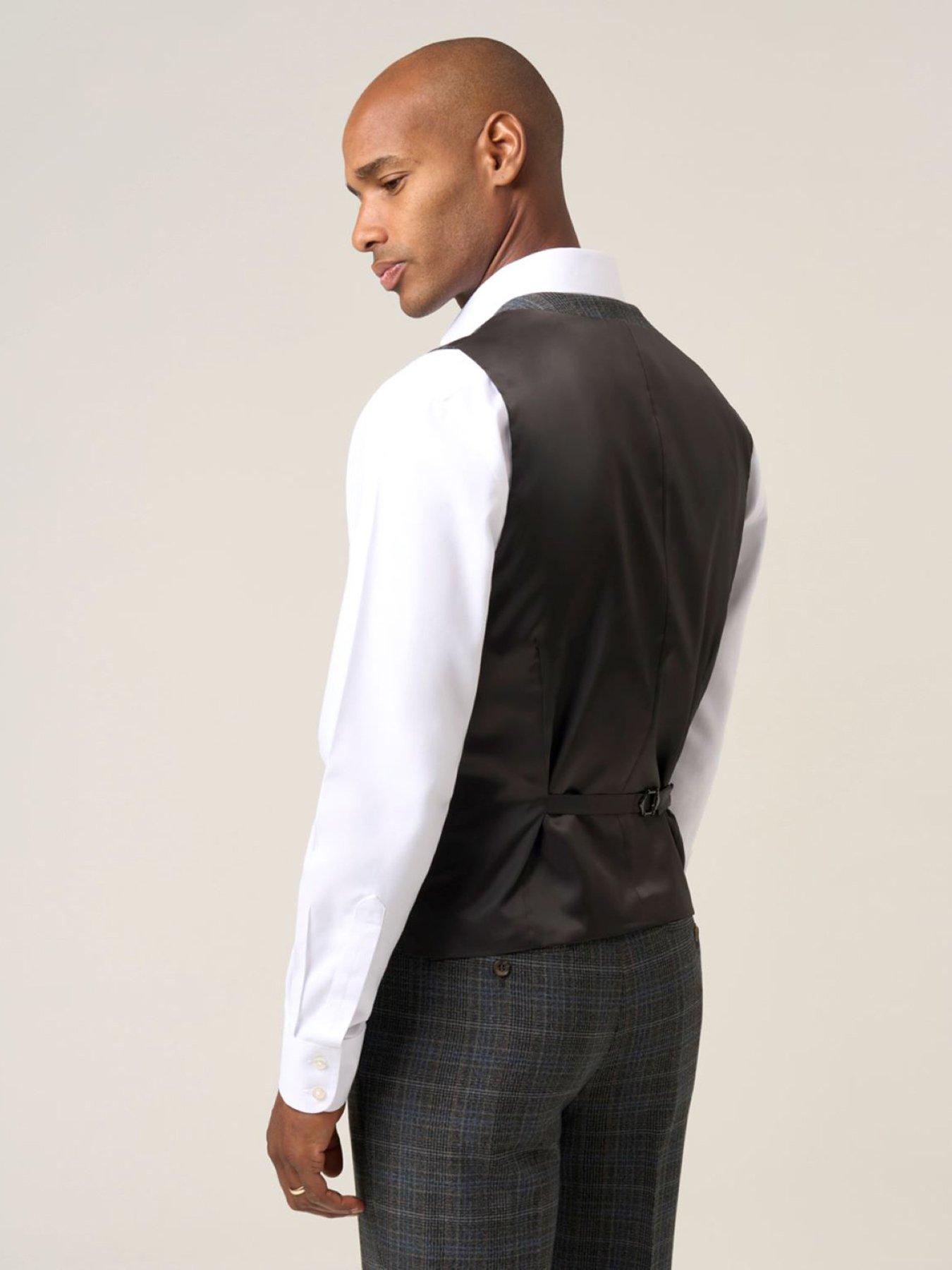 Image 2 of 5 of Skopes Margrave Charcoal Check Waistcoat - Grey