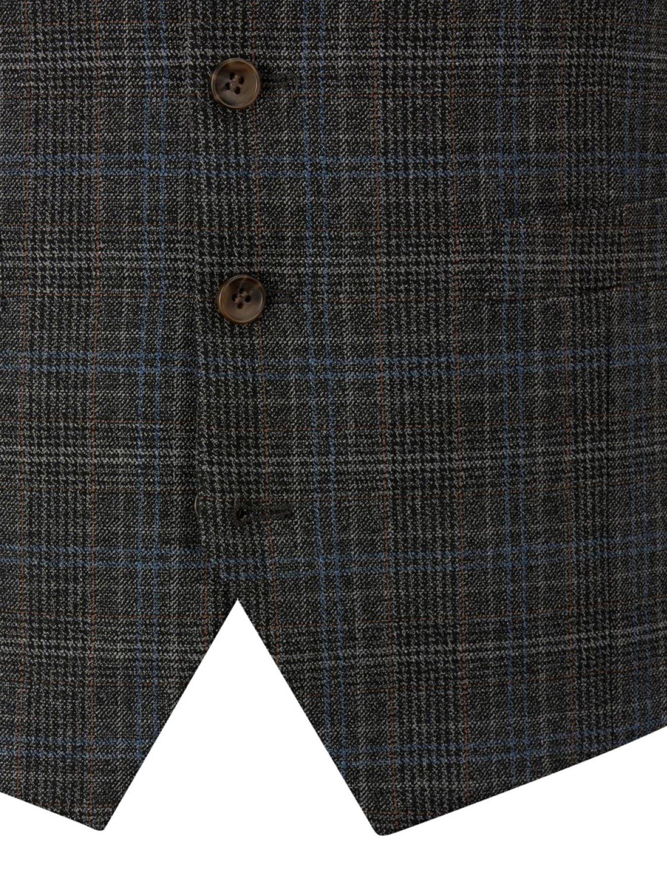 Image 4 of 5 of Skopes Margrave Charcoal Check Waistcoat - Grey