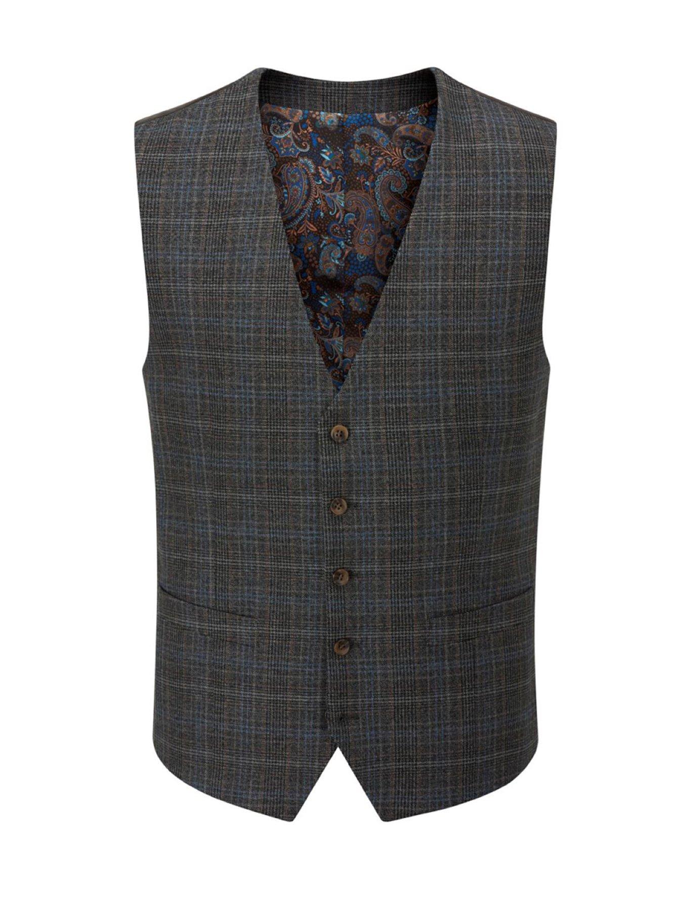 Image 5 of 5 of Skopes Margrave Charcoal Check Waistcoat - Grey