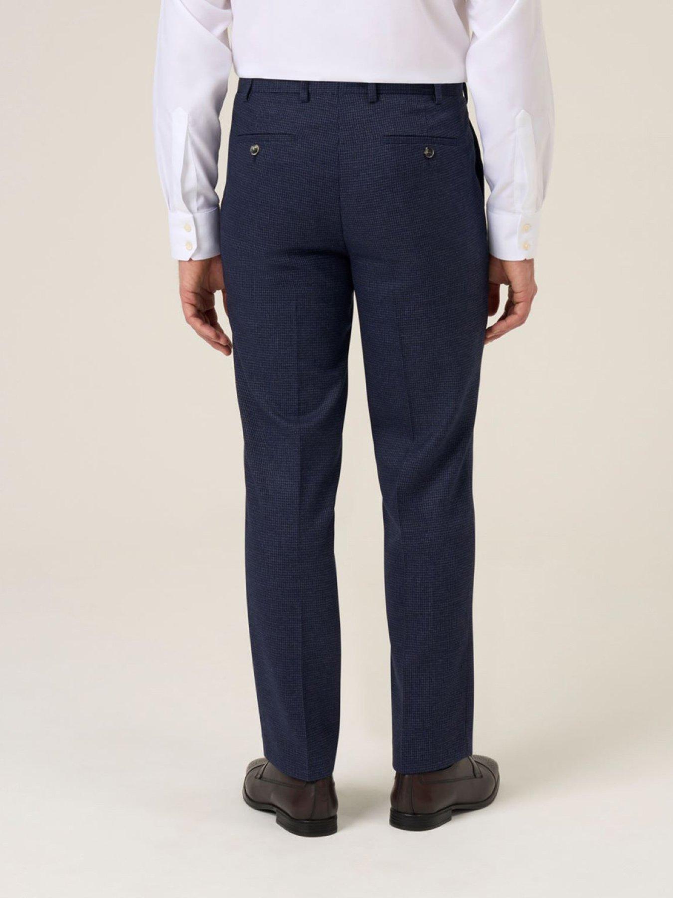Image 2 of 5 of Skopes Tailored Fit Boyd Puppytooth Suit Trousers - Navy