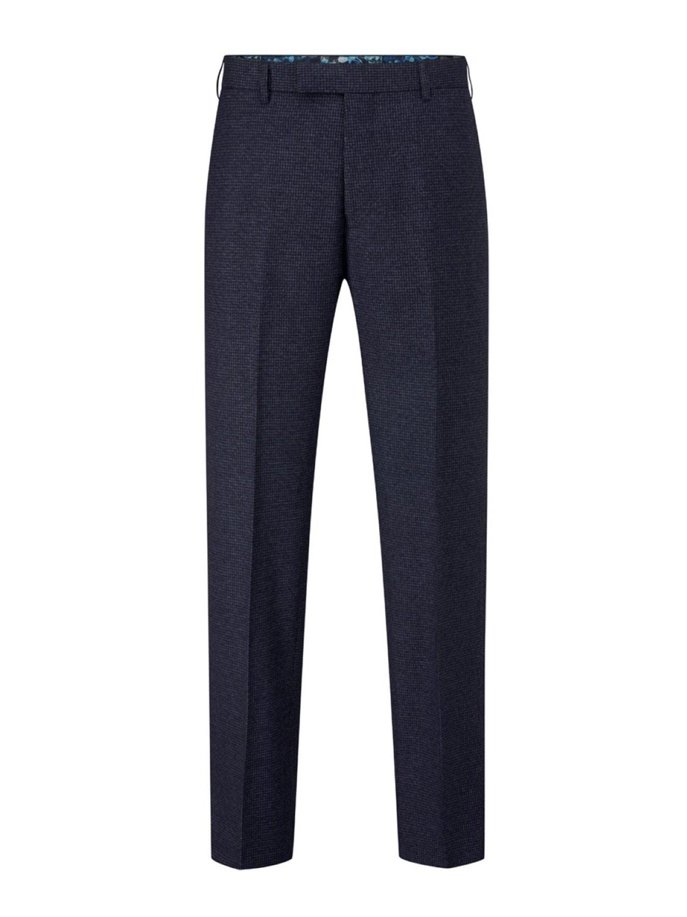 Image 5 of 5 of Skopes Tailored Fit Boyd Puppytooth Suit Trousers - Navy