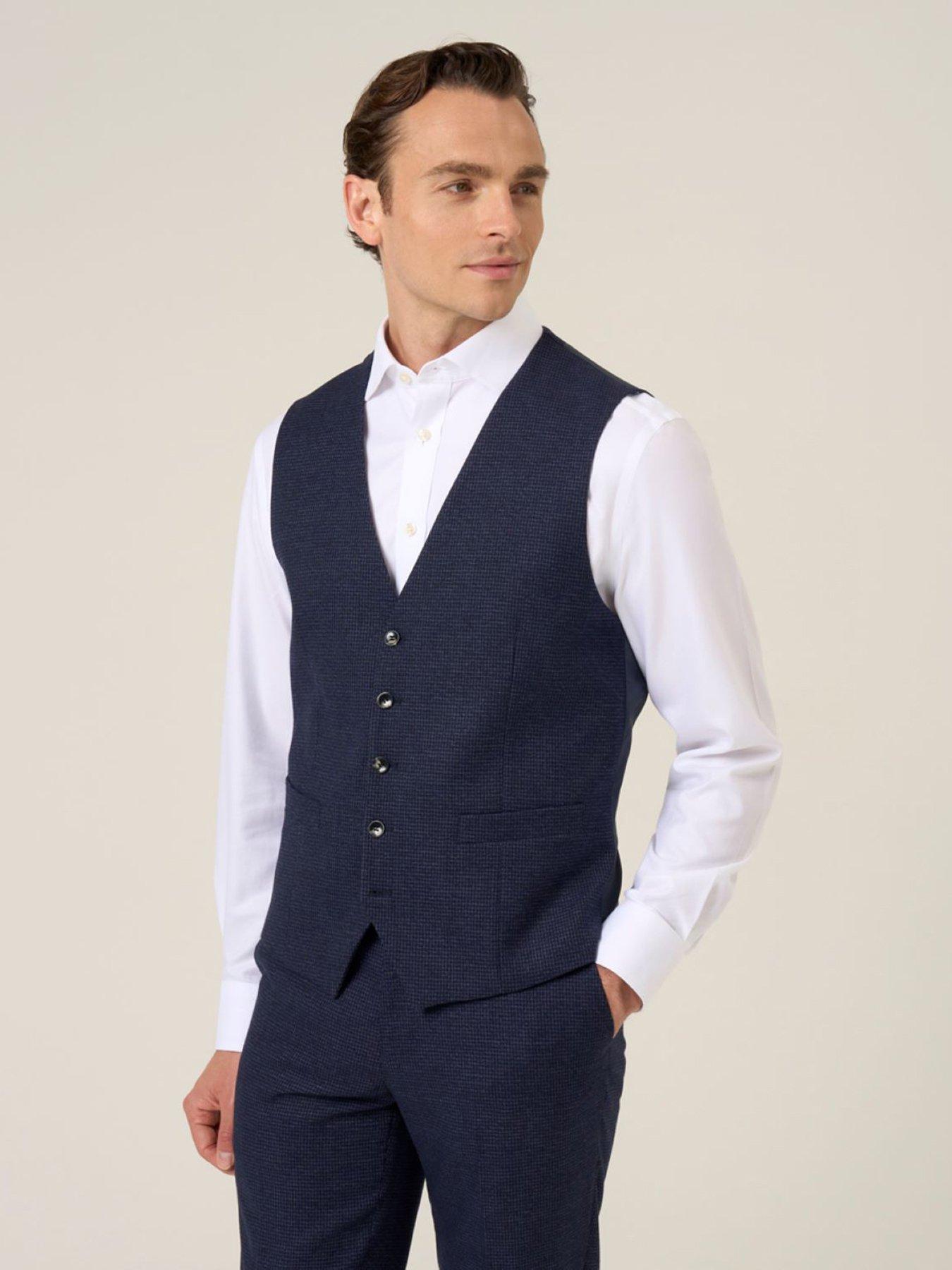 Skopes Boyd Puppytooth Waistcoat - Navy