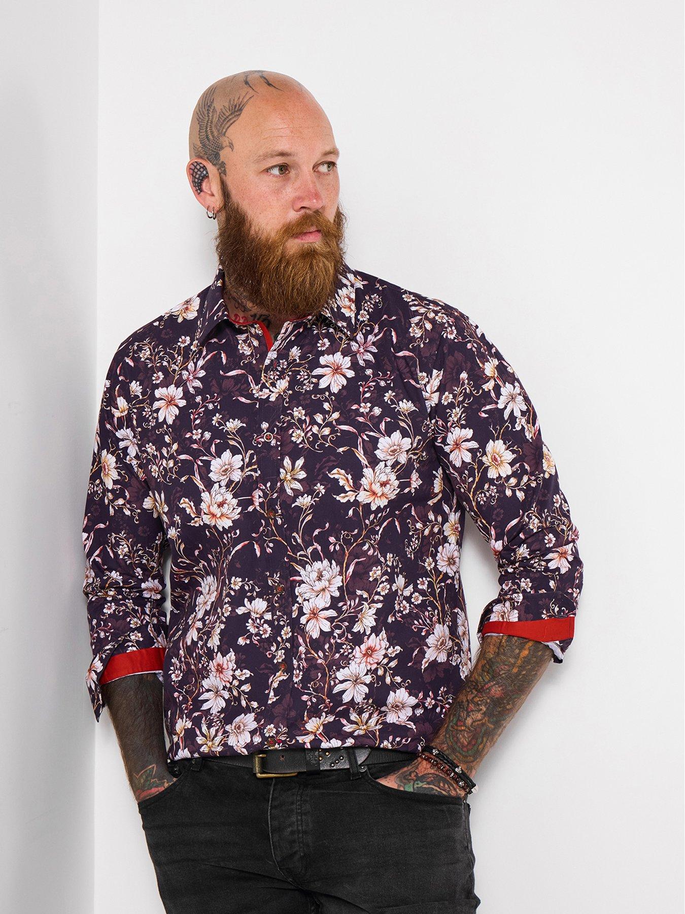 Joe Browns Contrast Trim Floral Long Sleeve Shirt