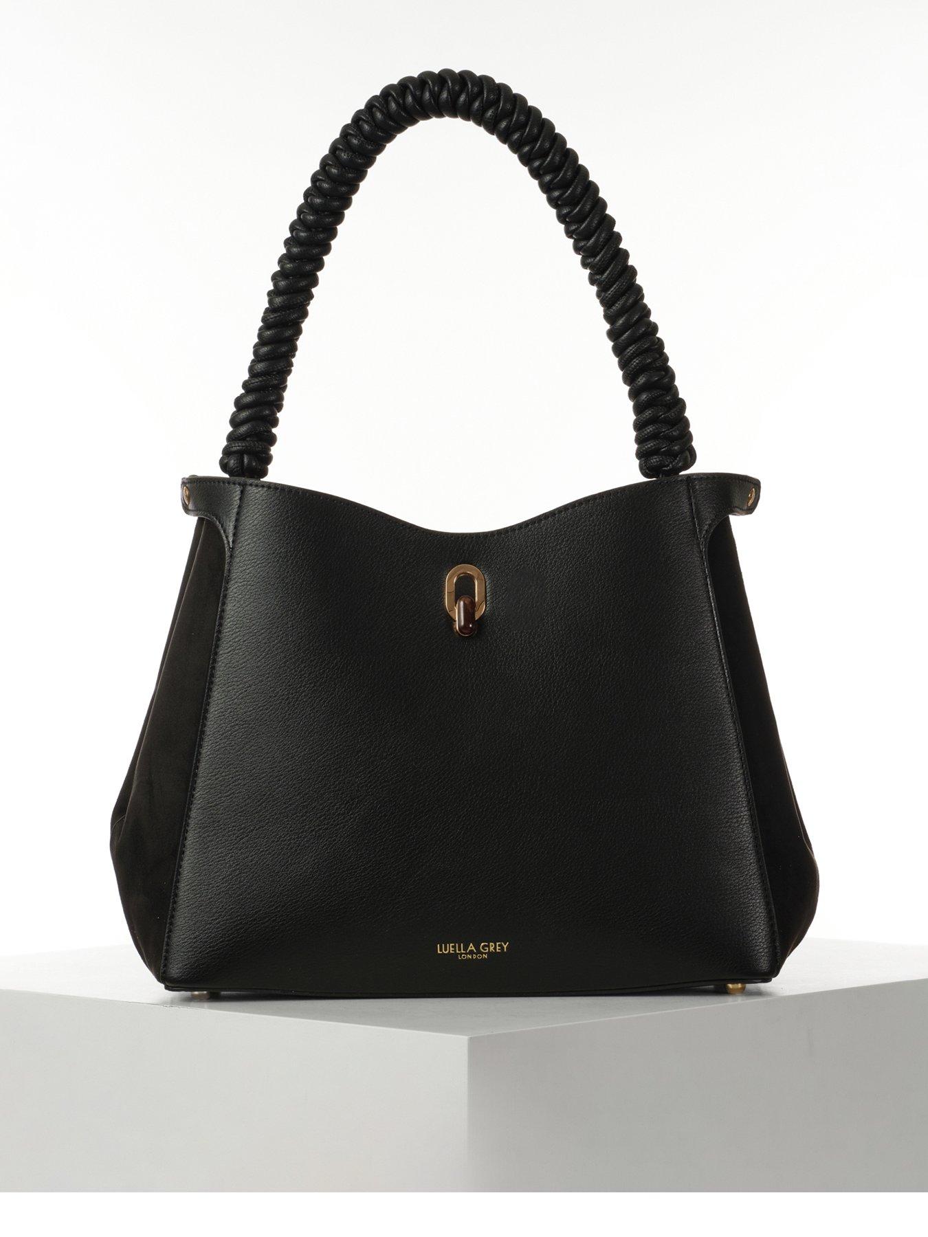 undefined Luella Grey Simone Black Woven Handle Hobo