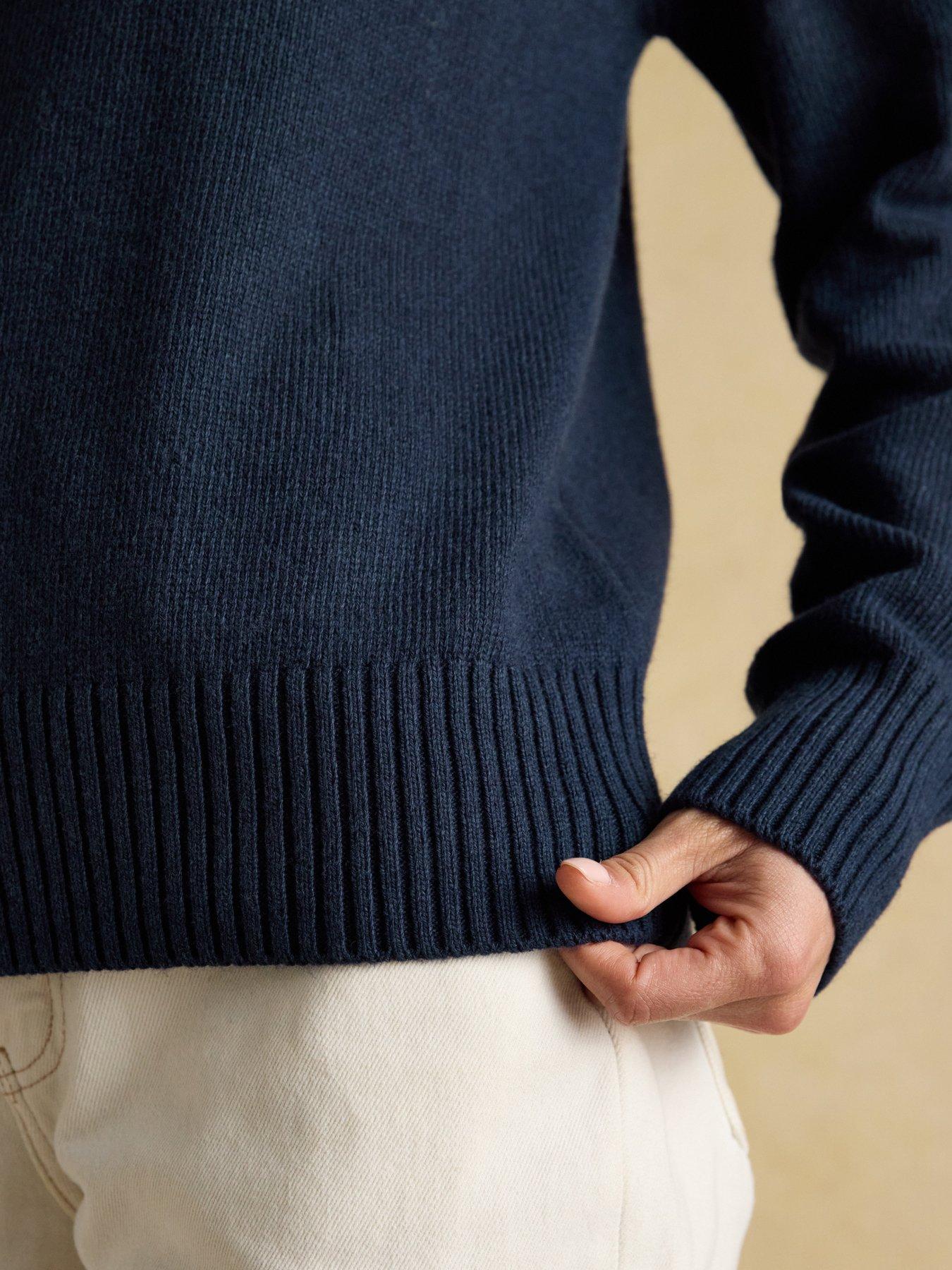 Image 6 of 6 of Joules Fairisle High Neck Cotton Rich Jumper - Navy